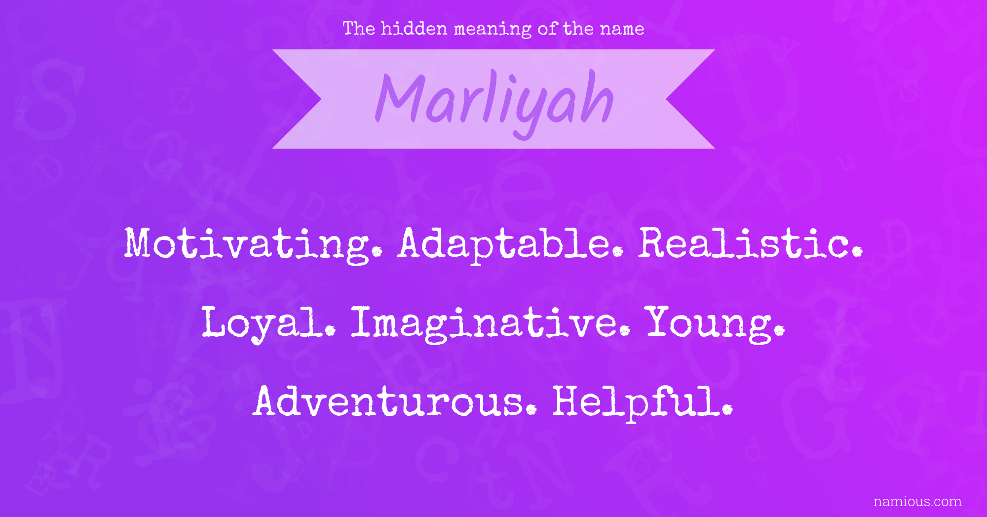 The hidden meaning of the name Marliyah