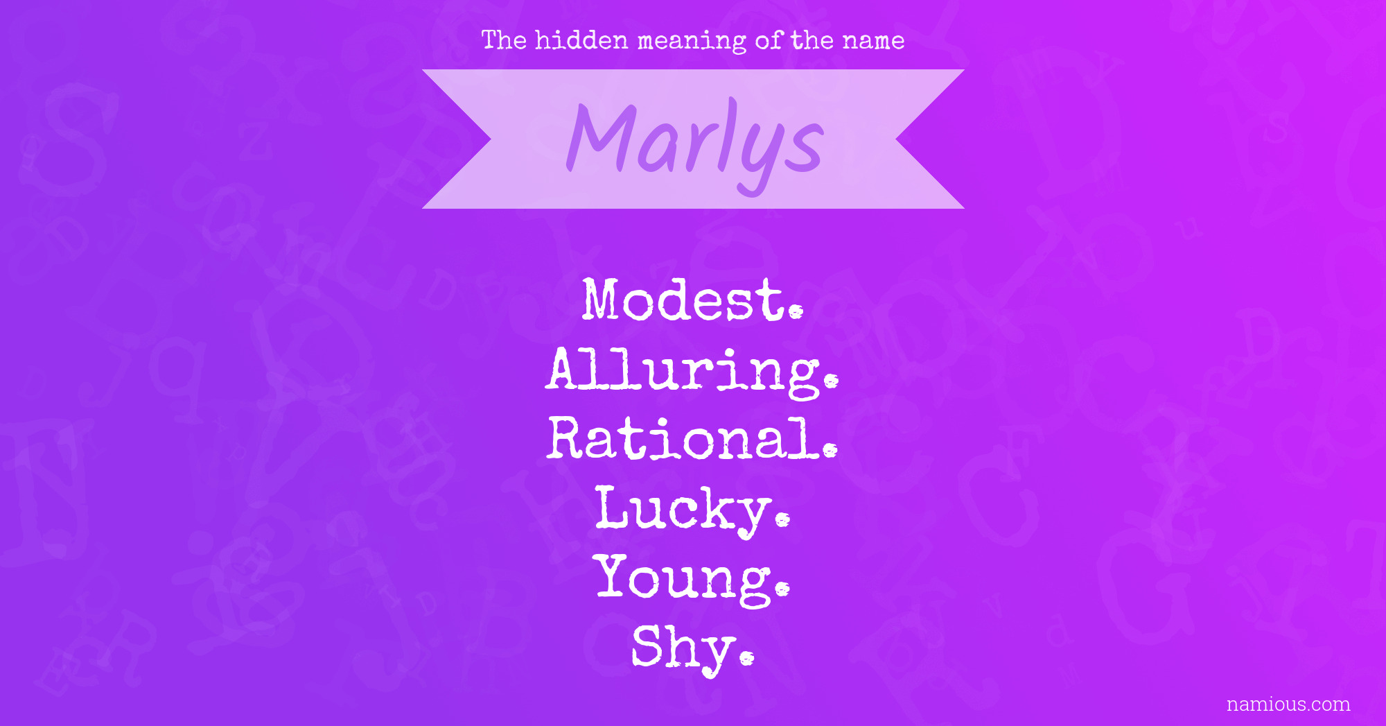 The hidden meaning of the name Marlys