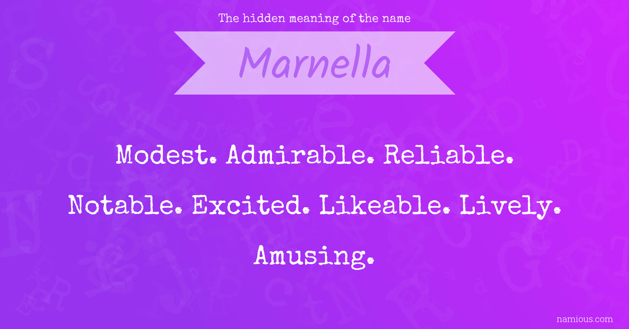 The hidden meaning of the name Marnella