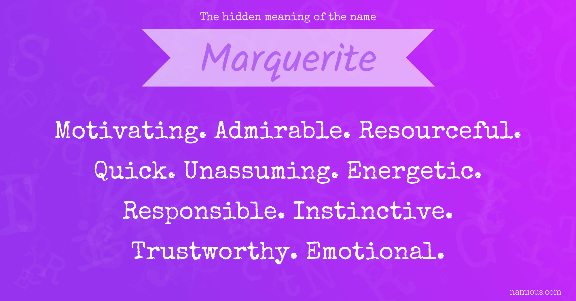 The hidden meaning of the name Marquerite