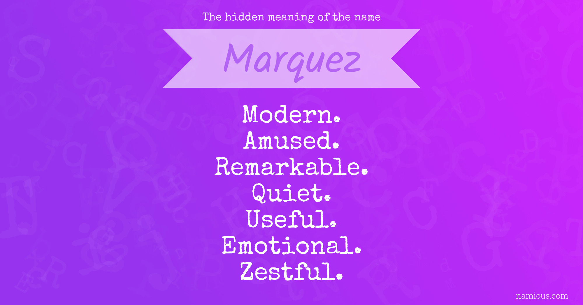 The hidden meaning of the name Marquez