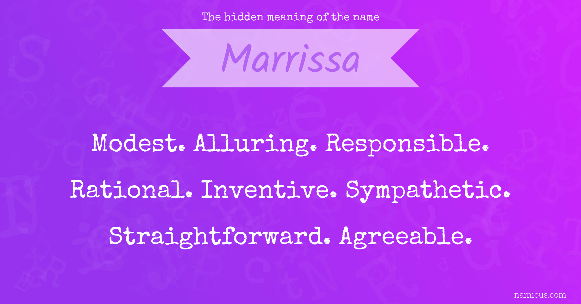 The hidden meaning of the name Marrissa