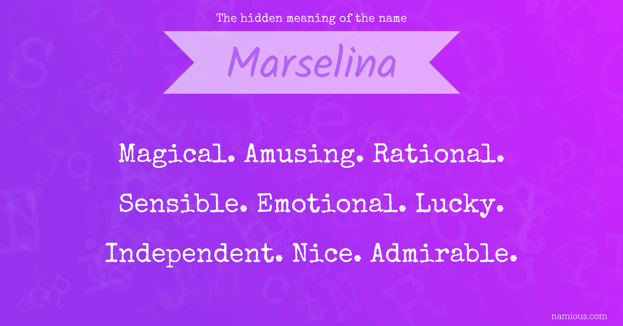 The hidden meaning of the name Marselina