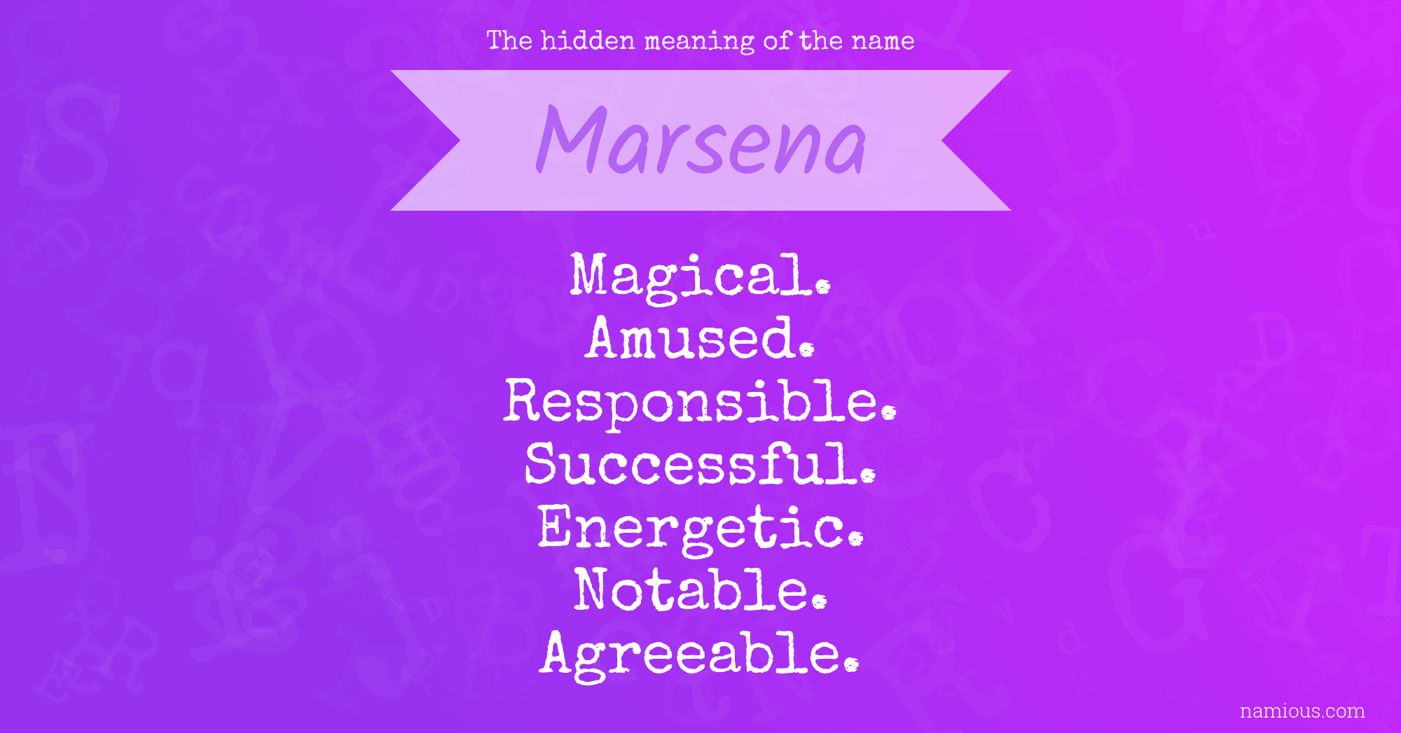 The hidden meaning of the name Marsena