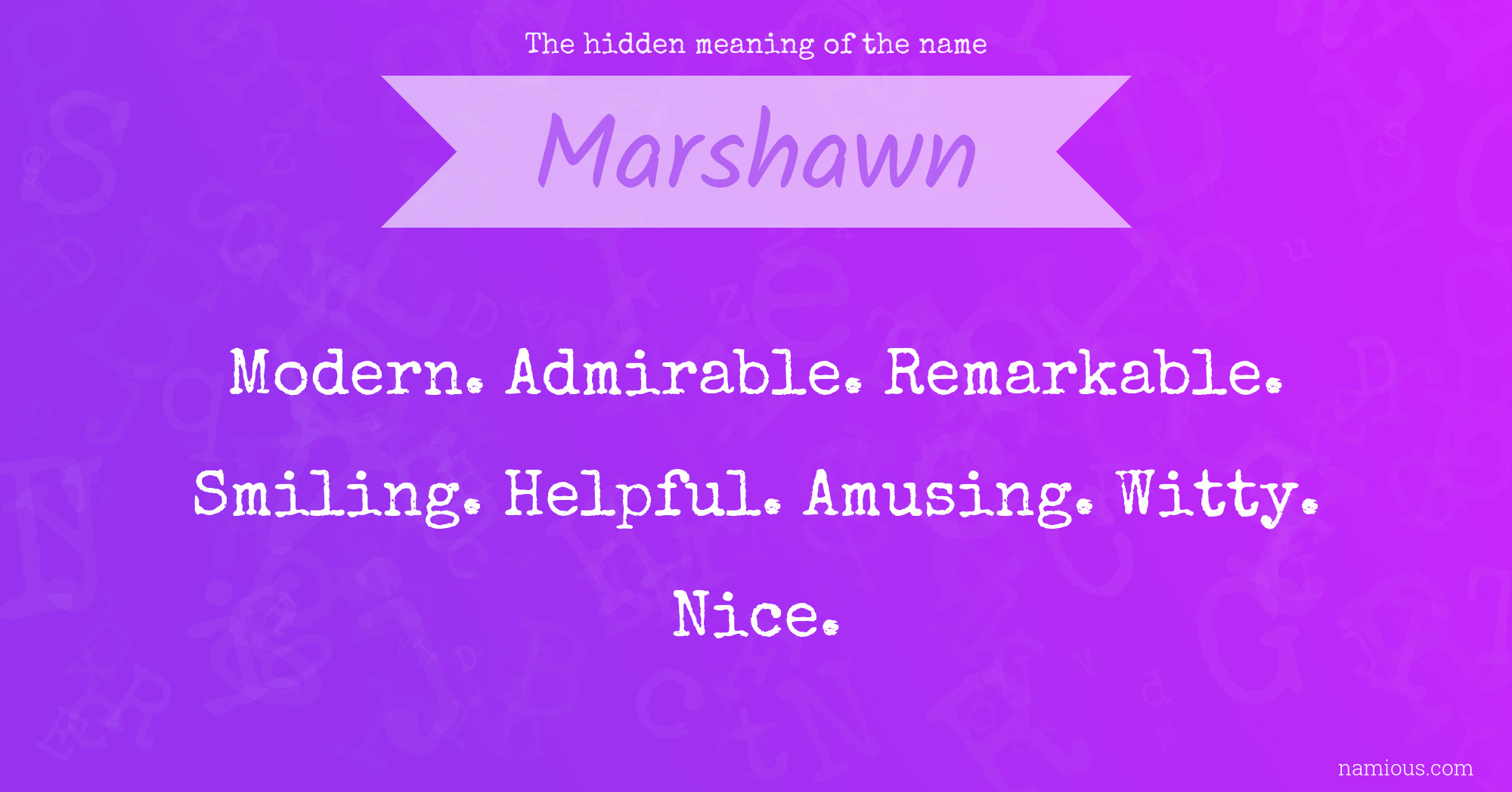 The hidden meaning of the name Marshawn