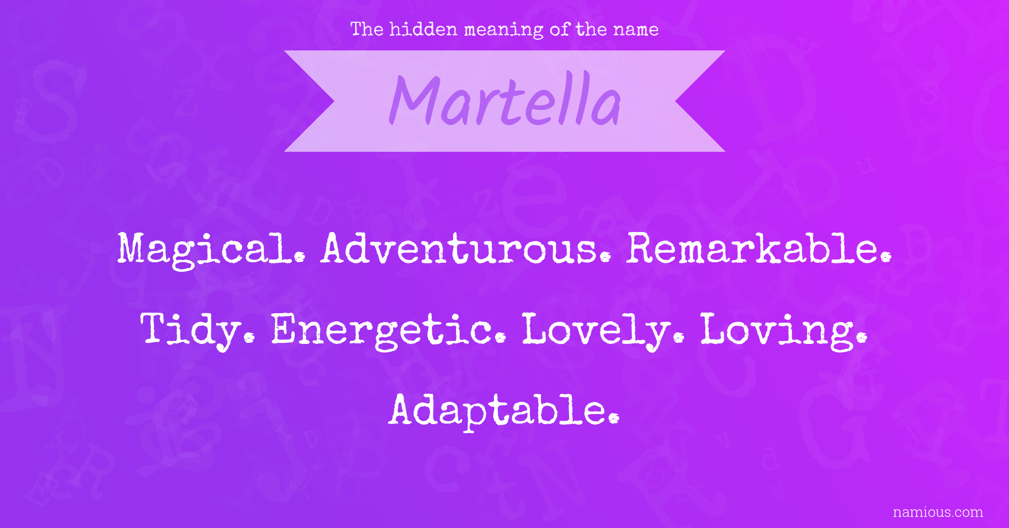 The hidden meaning of the name Martella