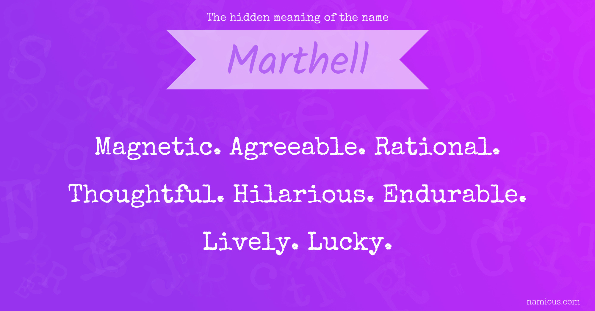 The hidden meaning of the name Marthell