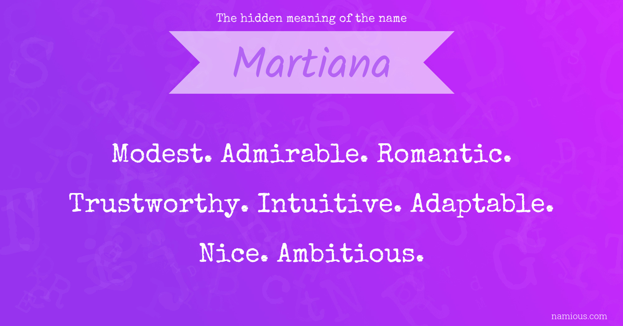 The hidden meaning of the name Martiana