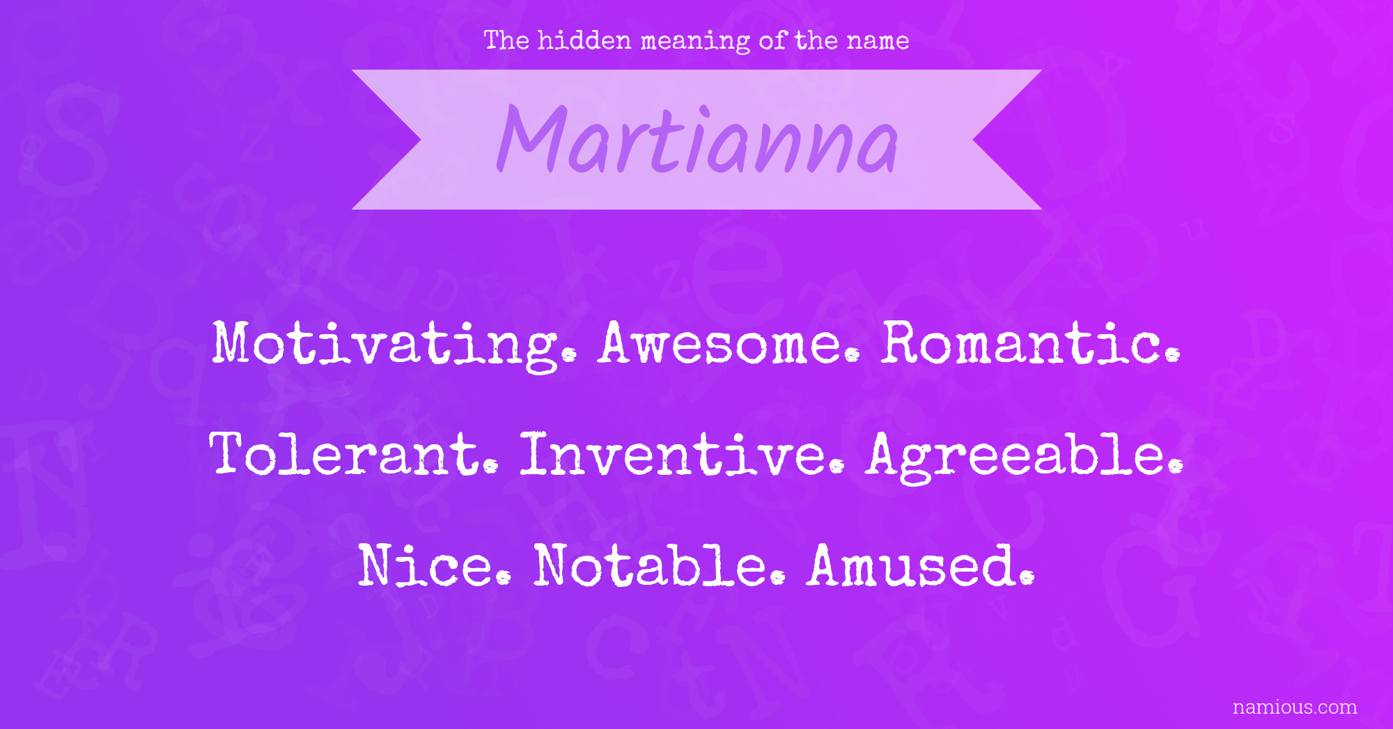 The hidden meaning of the name Martianna