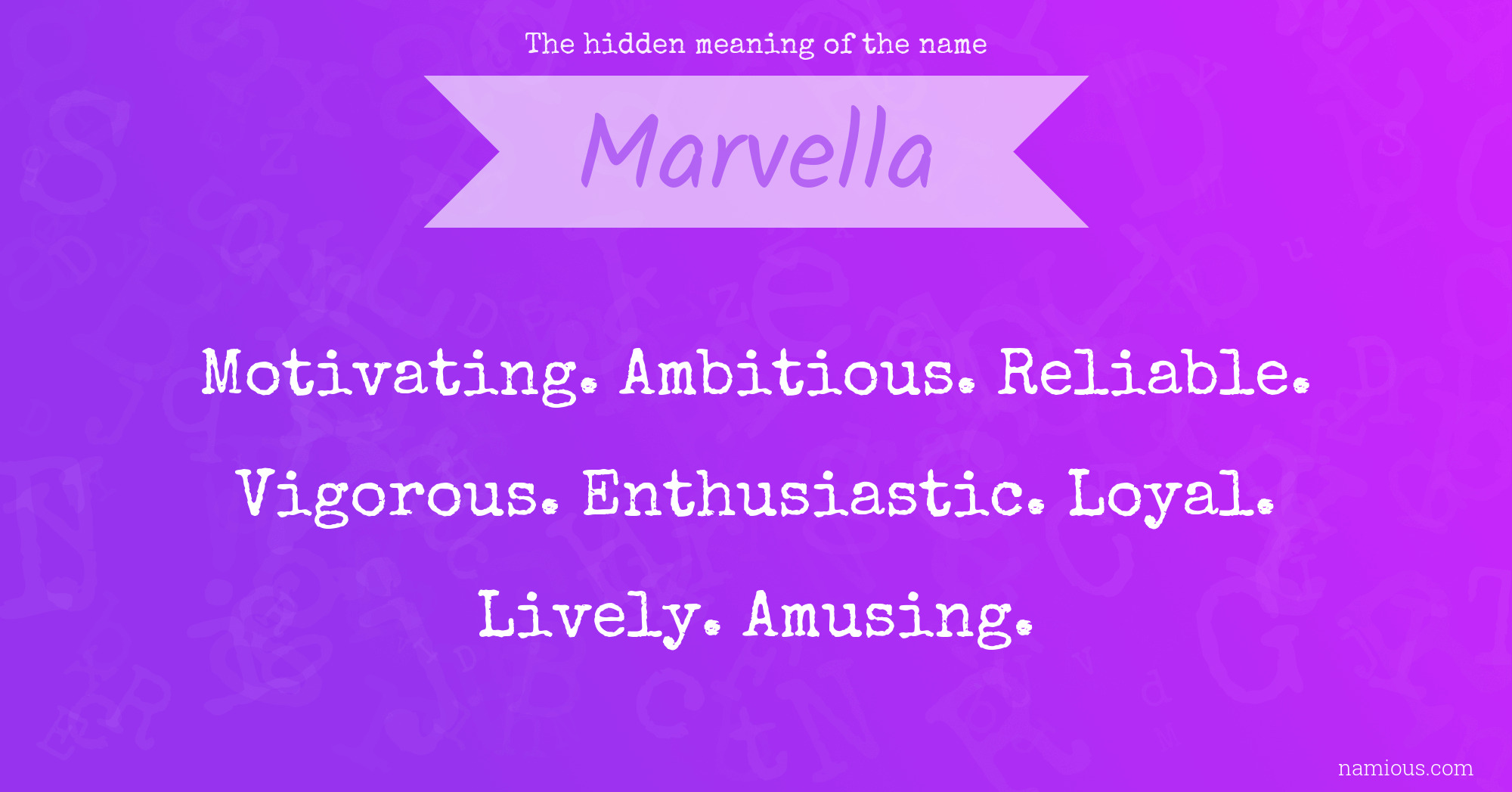 The hidden meaning of the name Marvella