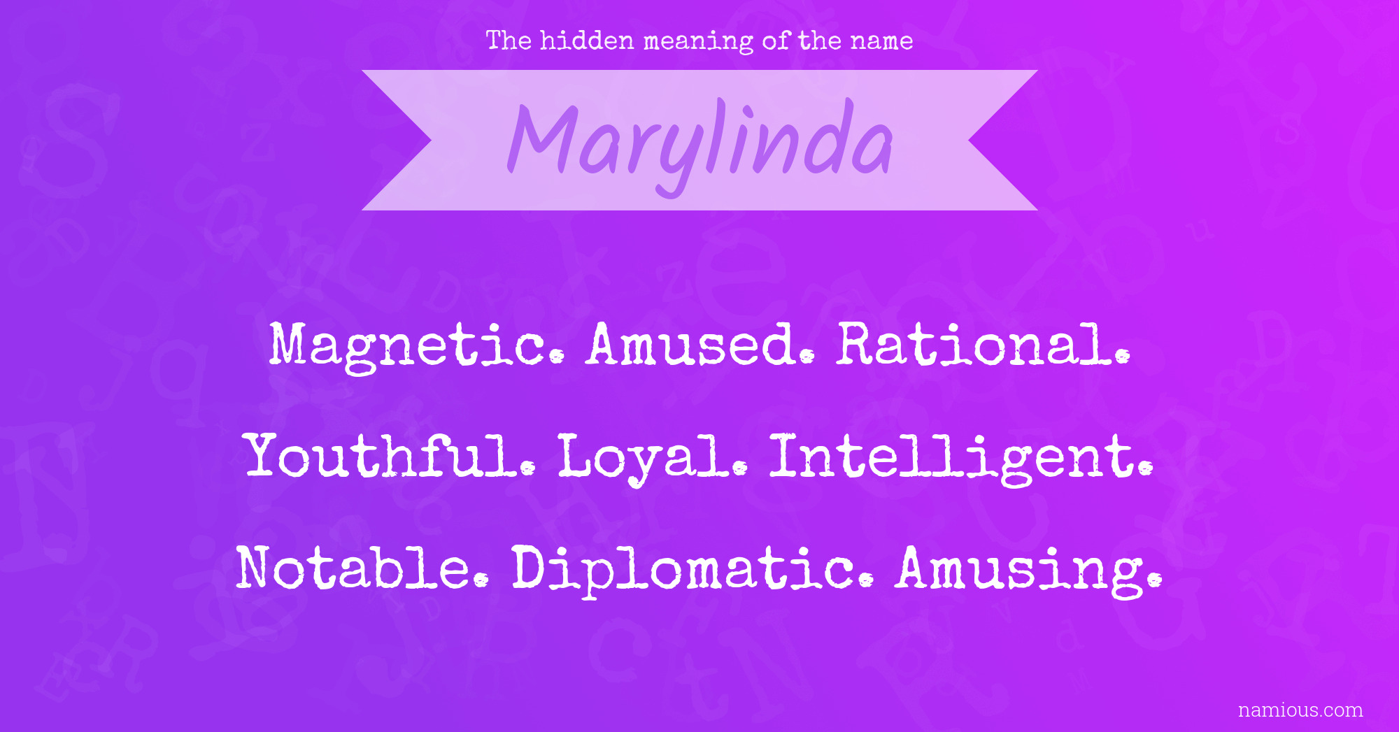 The hidden meaning of the name Marylinda