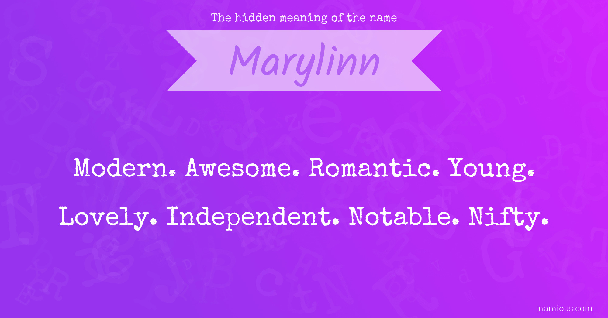 The hidden meaning of the name Marylinn