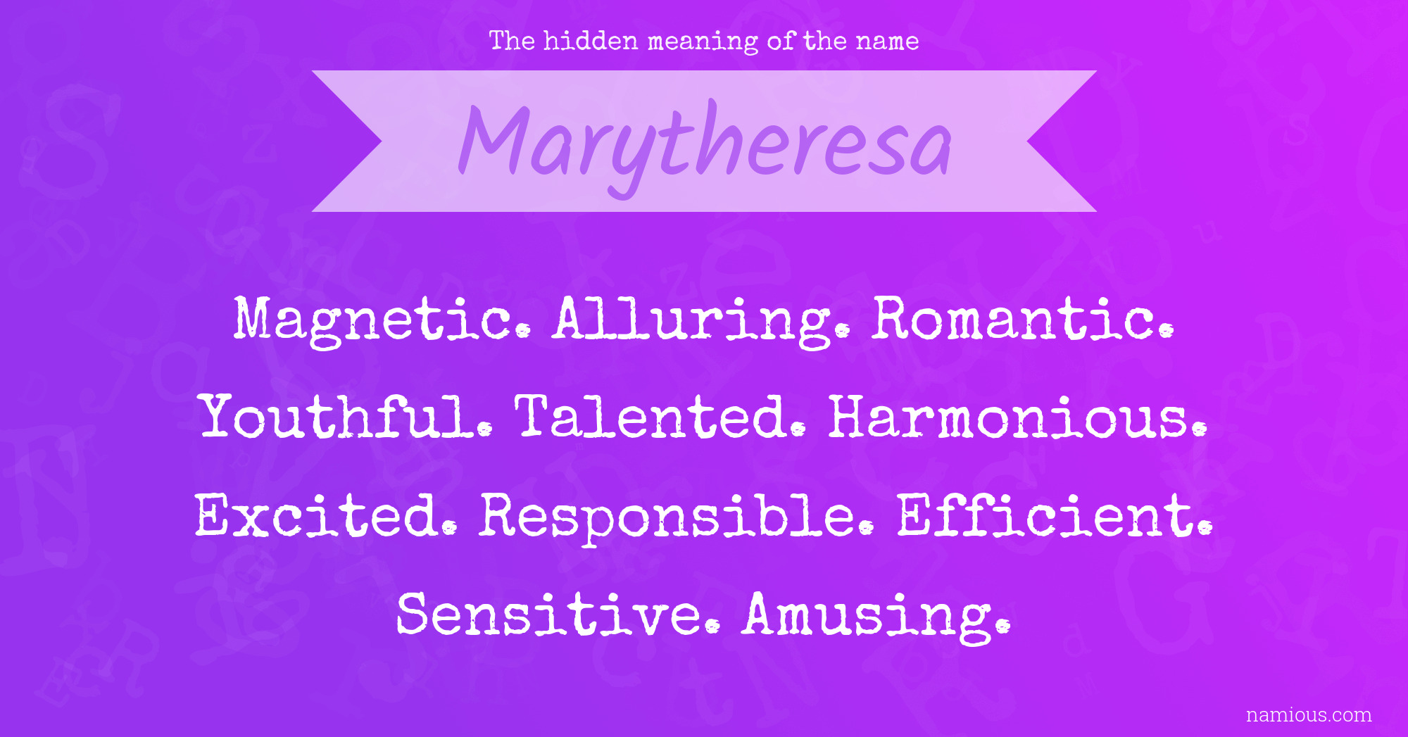 The hidden meaning of the name Marytheresa