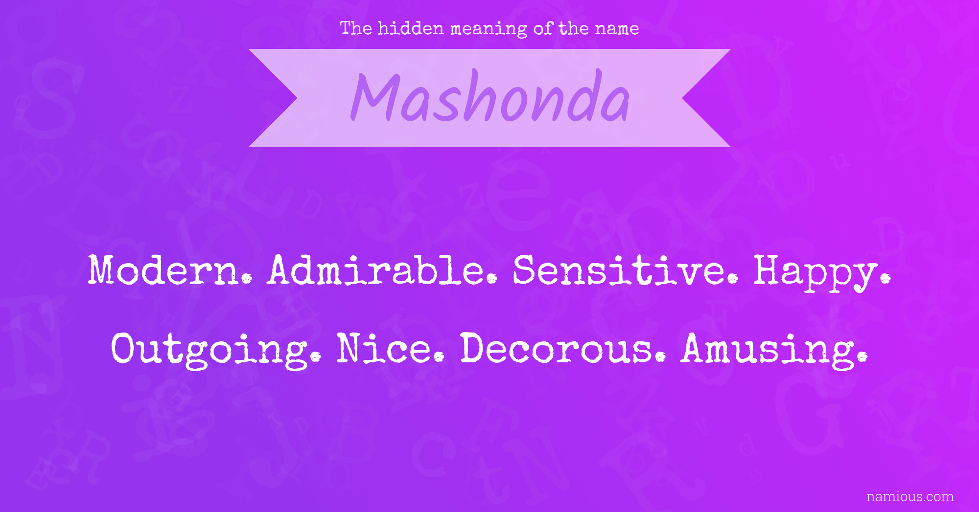 The hidden meaning of the name Mashonda