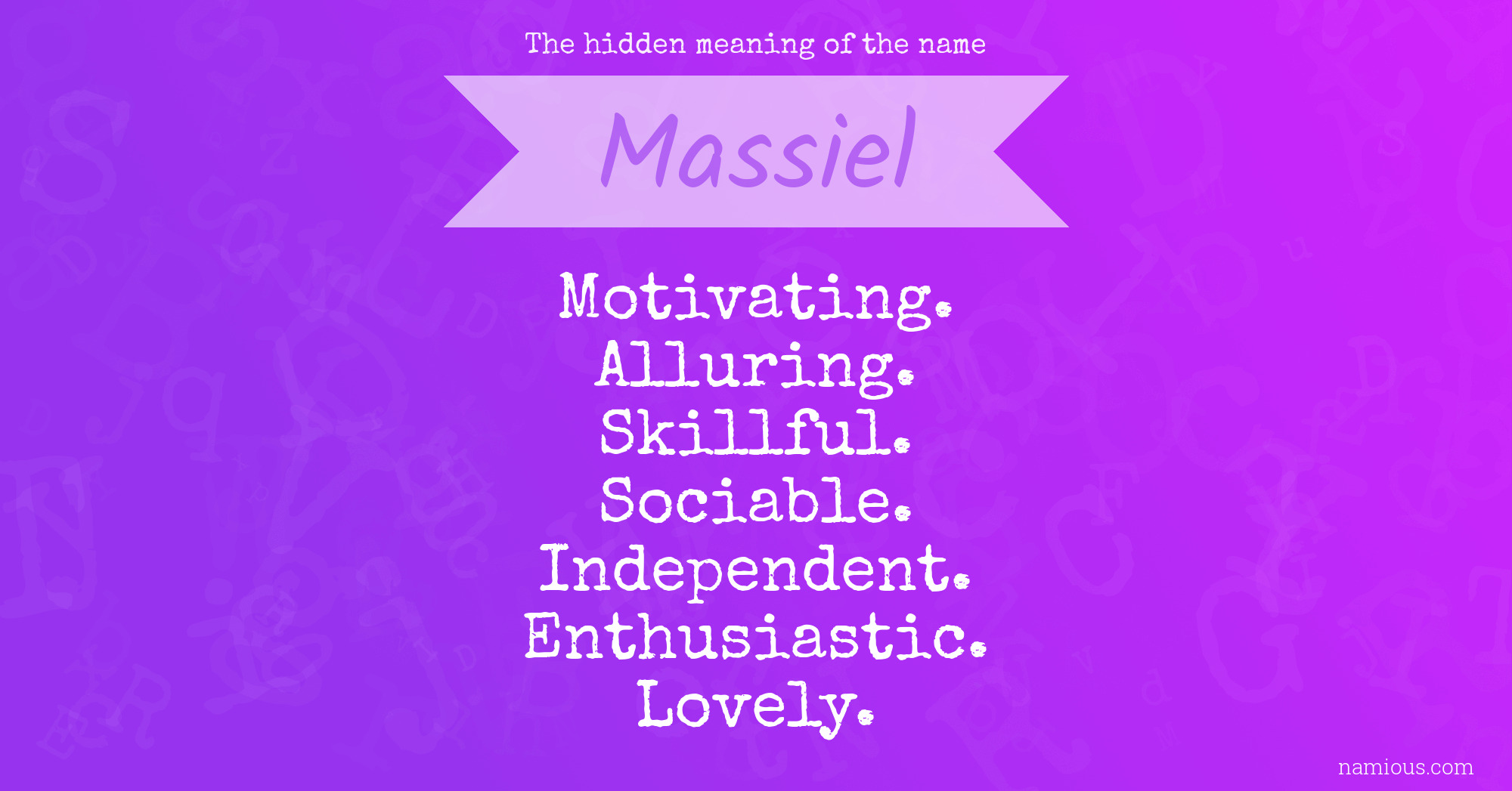 The hidden meaning of the name Massiel