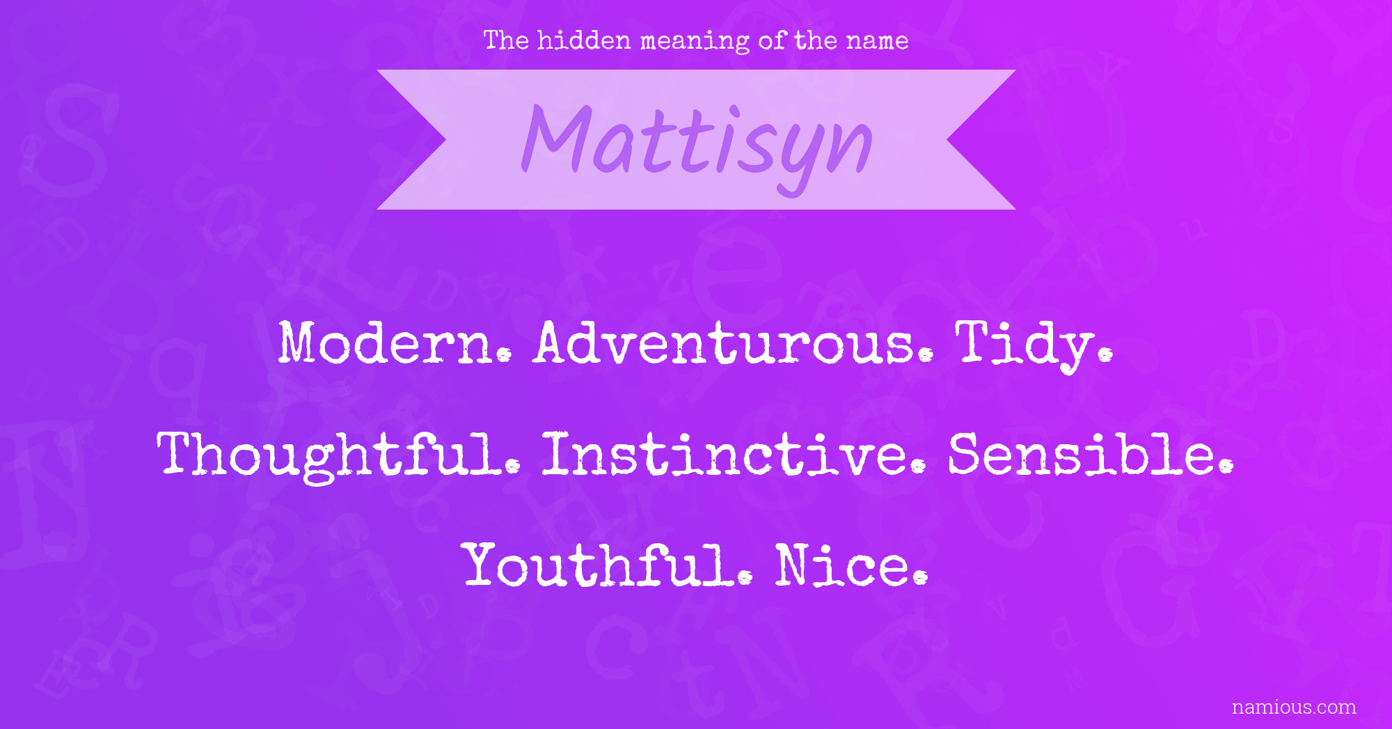 The hidden meaning of the name Mattisyn