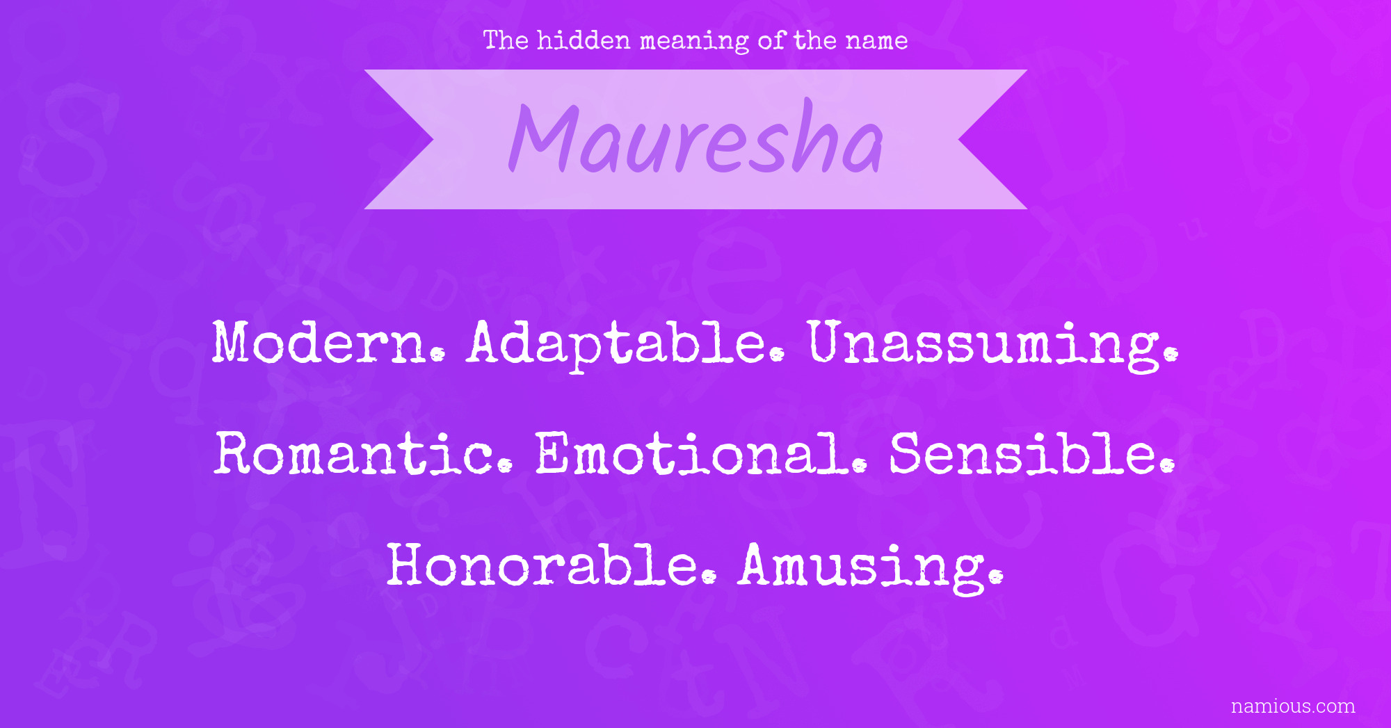 The hidden meaning of the name Mauresha