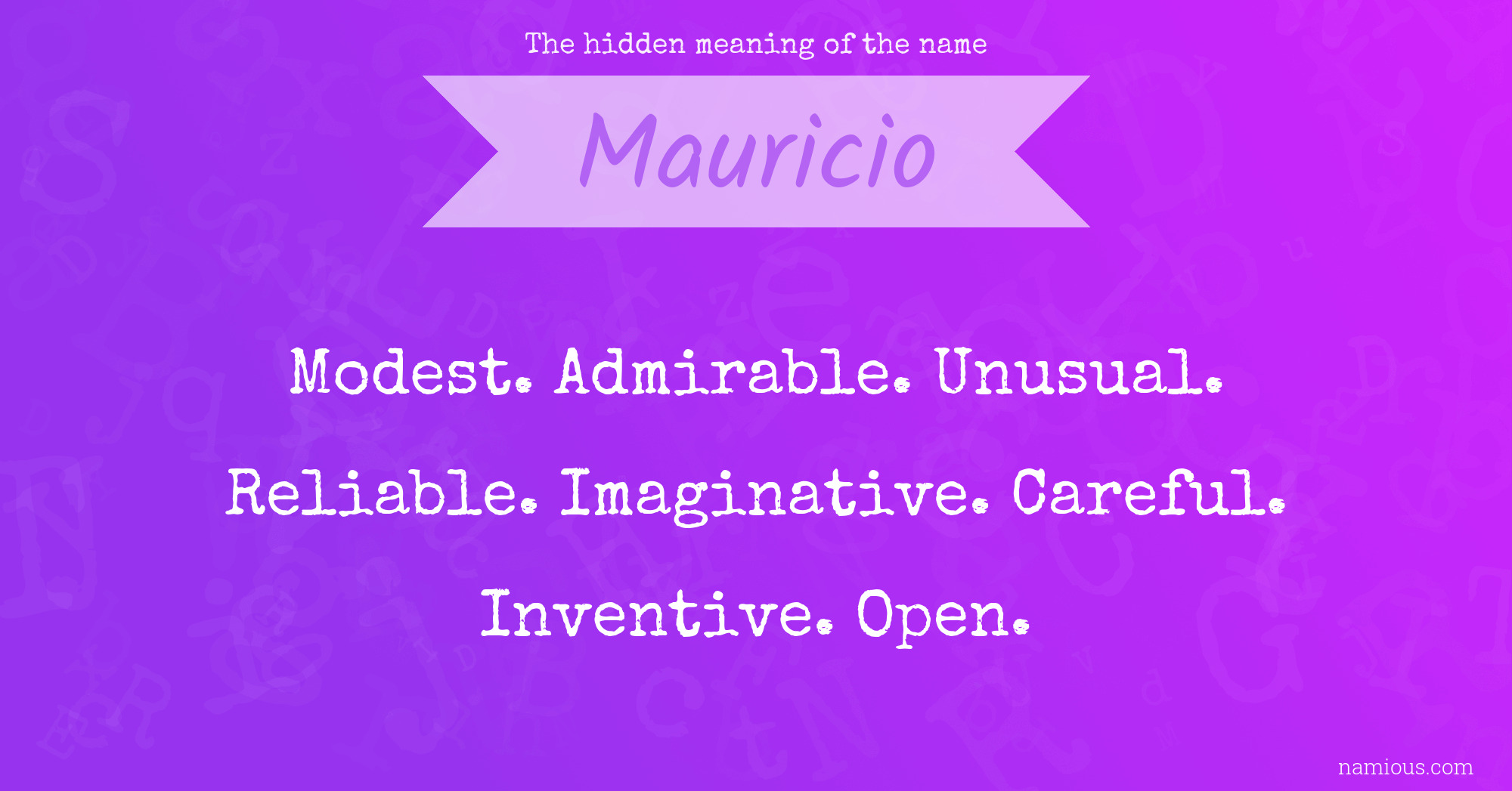 The hidden meaning of the name Mauricio