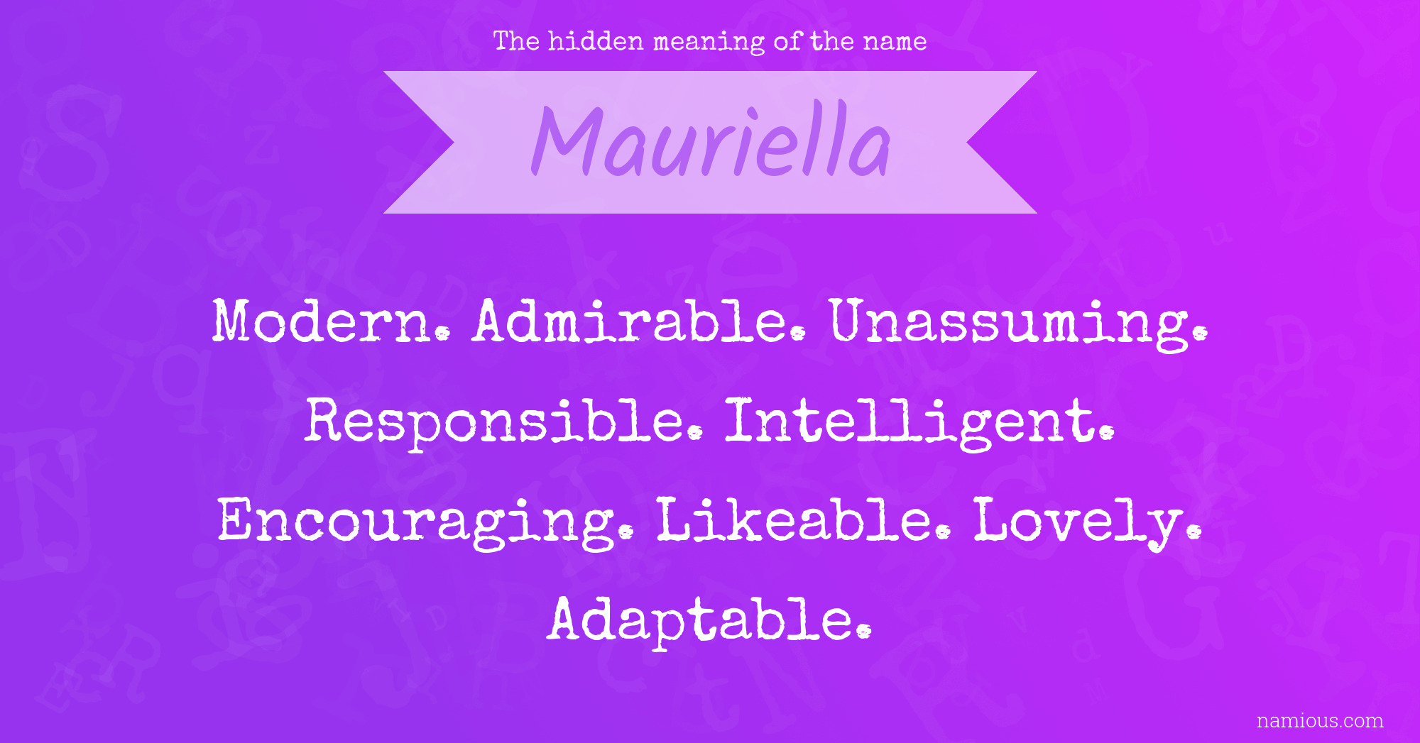 The hidden meaning of the name Mauriella