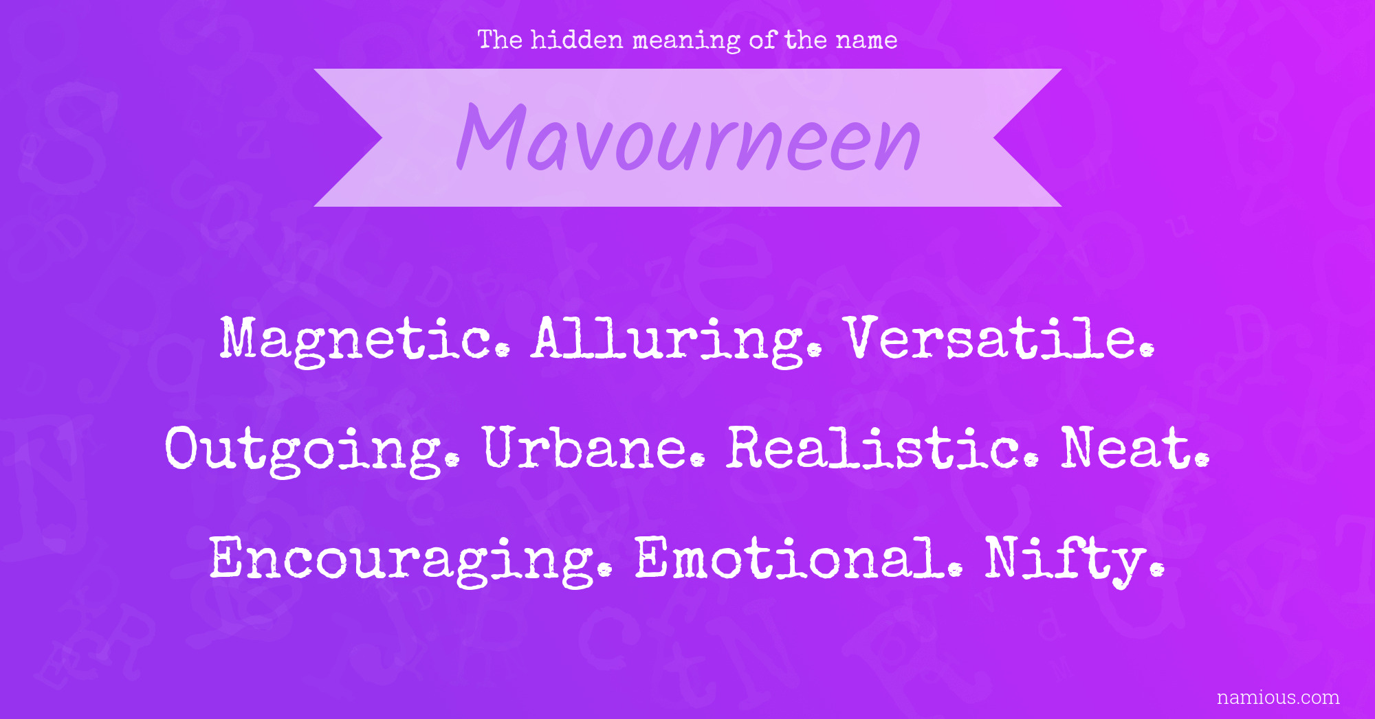 The hidden meaning of the name Mavourneen