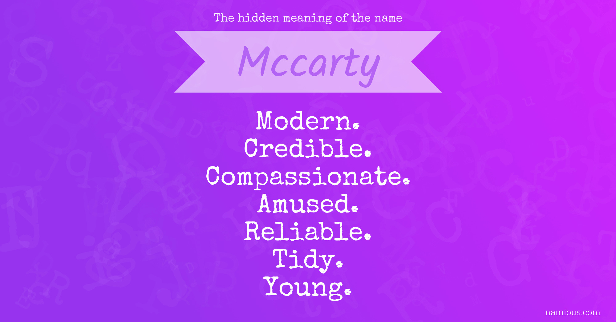 The hidden meaning of the name Mccarty