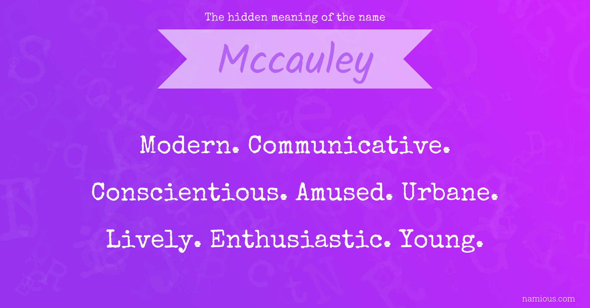 The hidden meaning of the name Mccauley