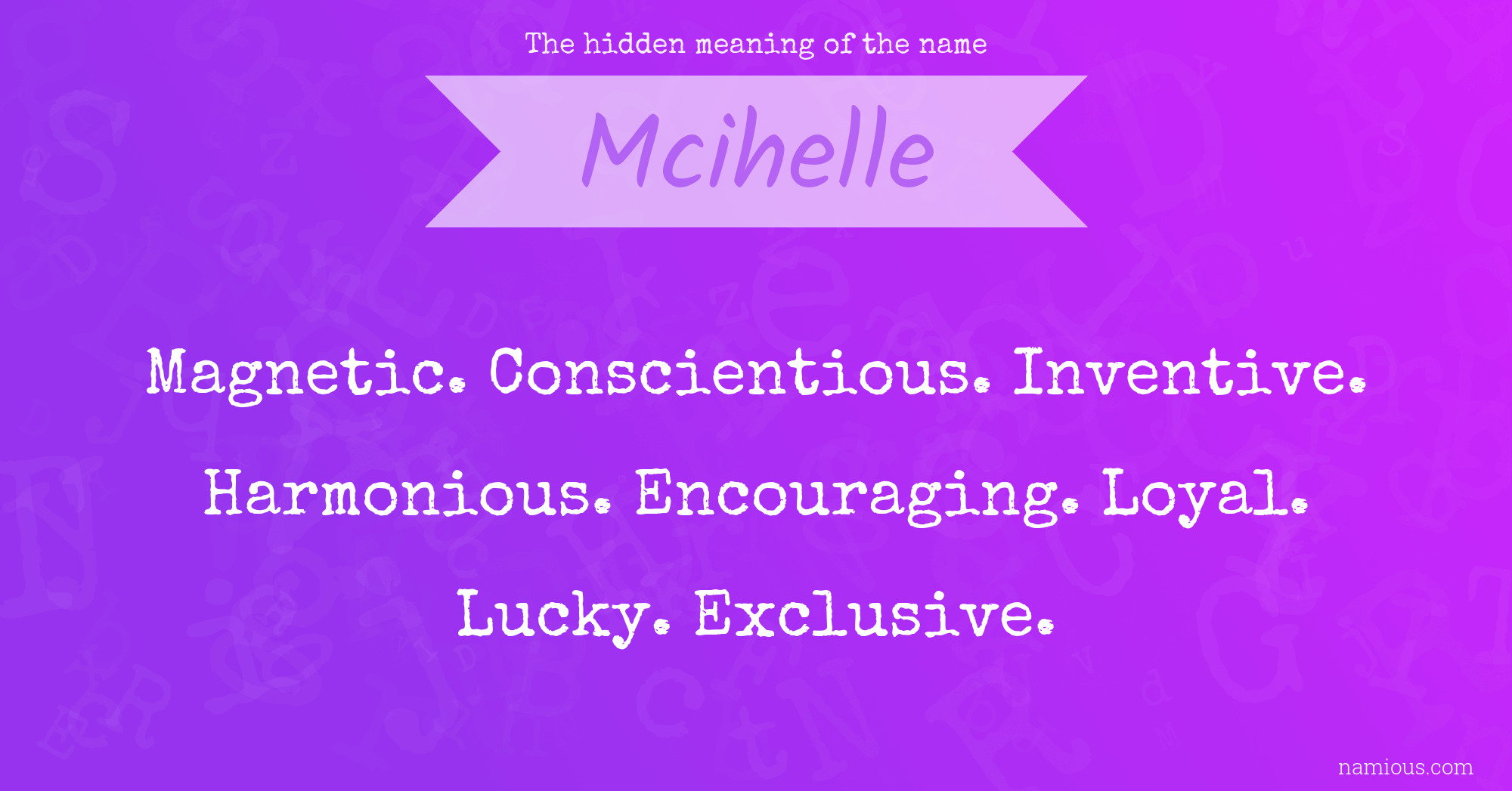 The hidden meaning of the name Mcihelle