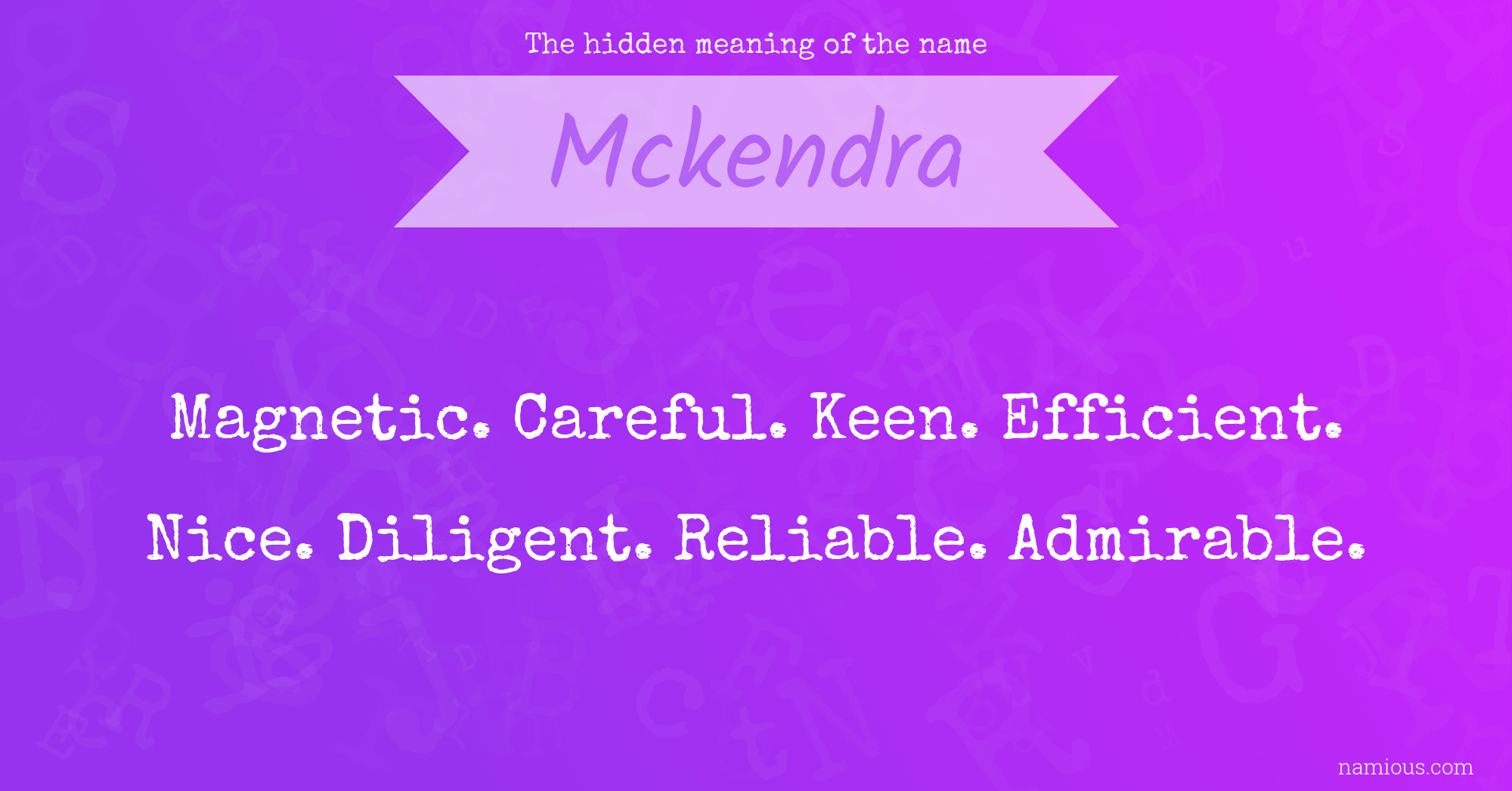 The hidden meaning of the name Mckendra