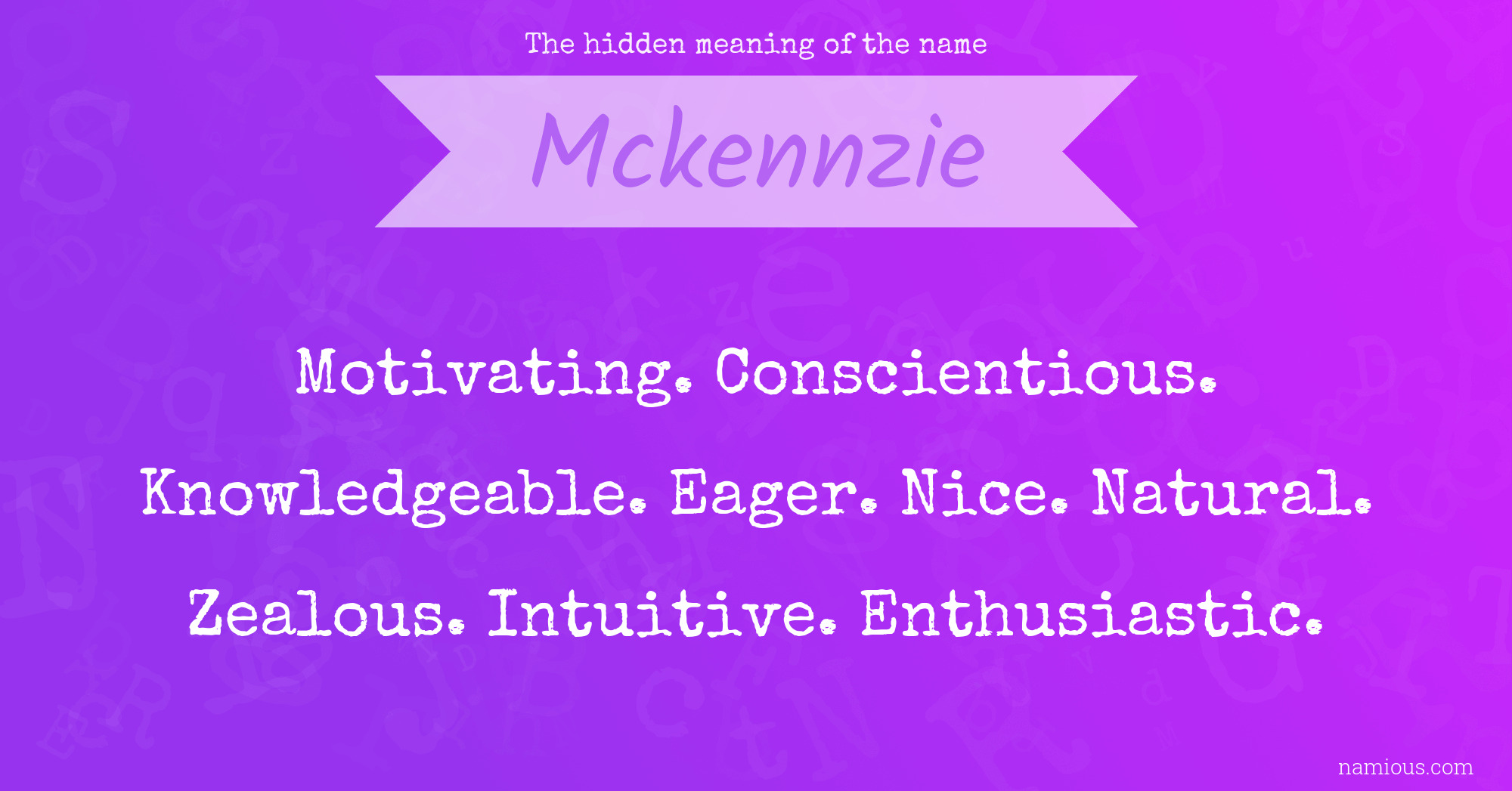 The hidden meaning of the name Mckennzie