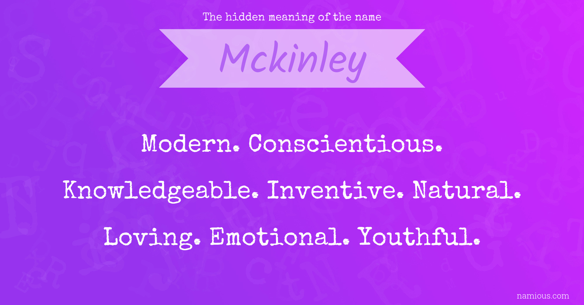 The hidden meaning of the name Mckinley