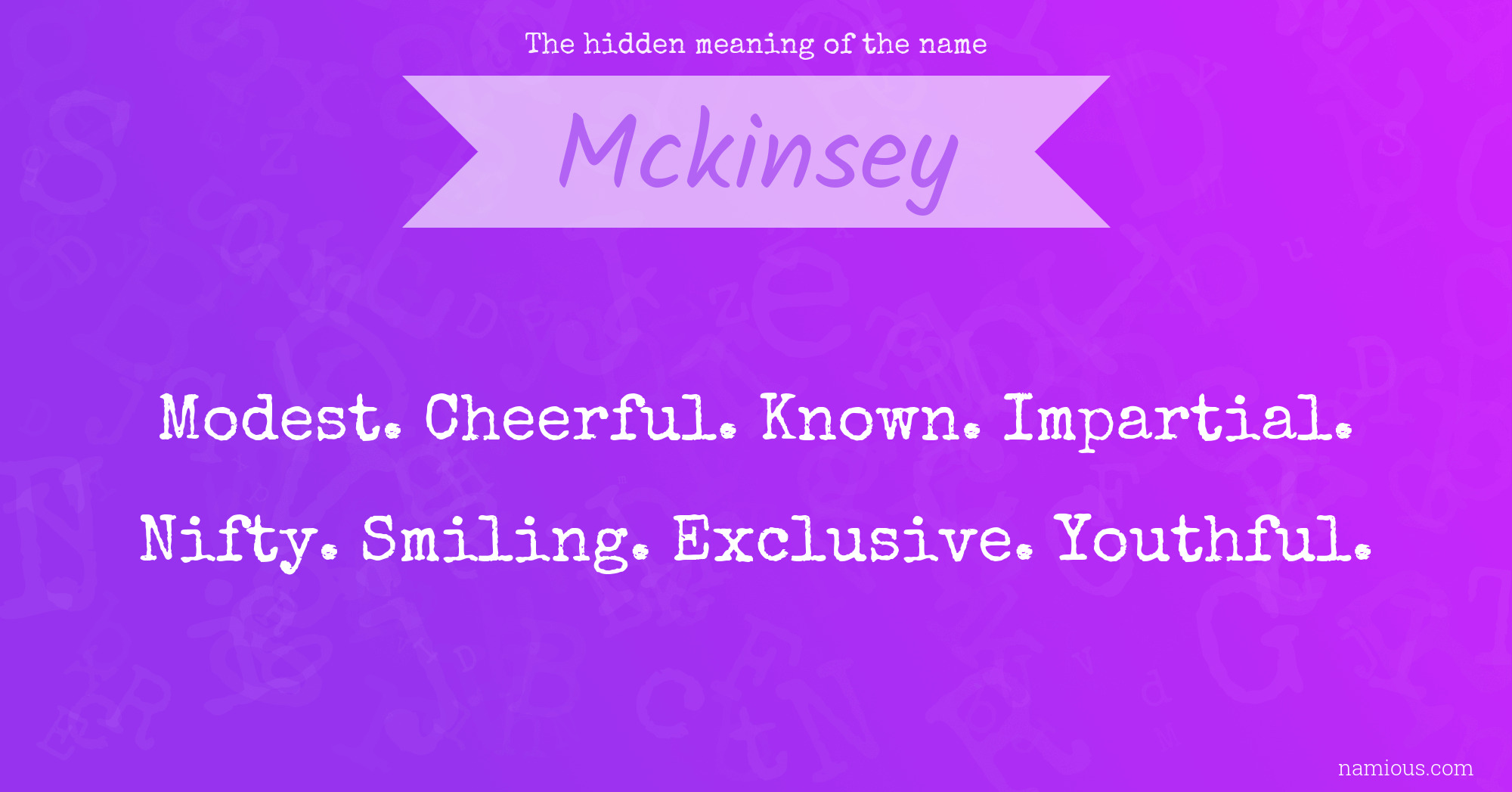 The hidden meaning of the name Mckinsey