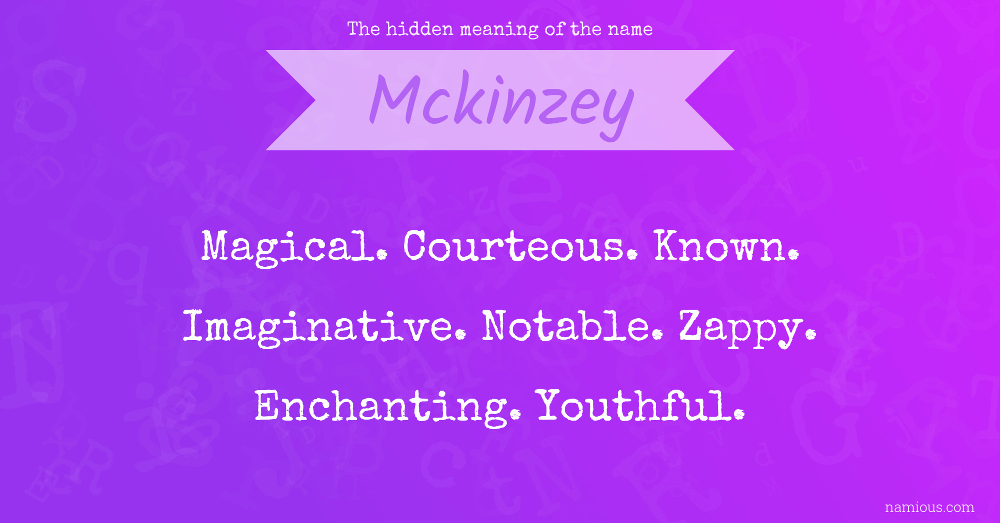 The hidden meaning of the name Mckinzey