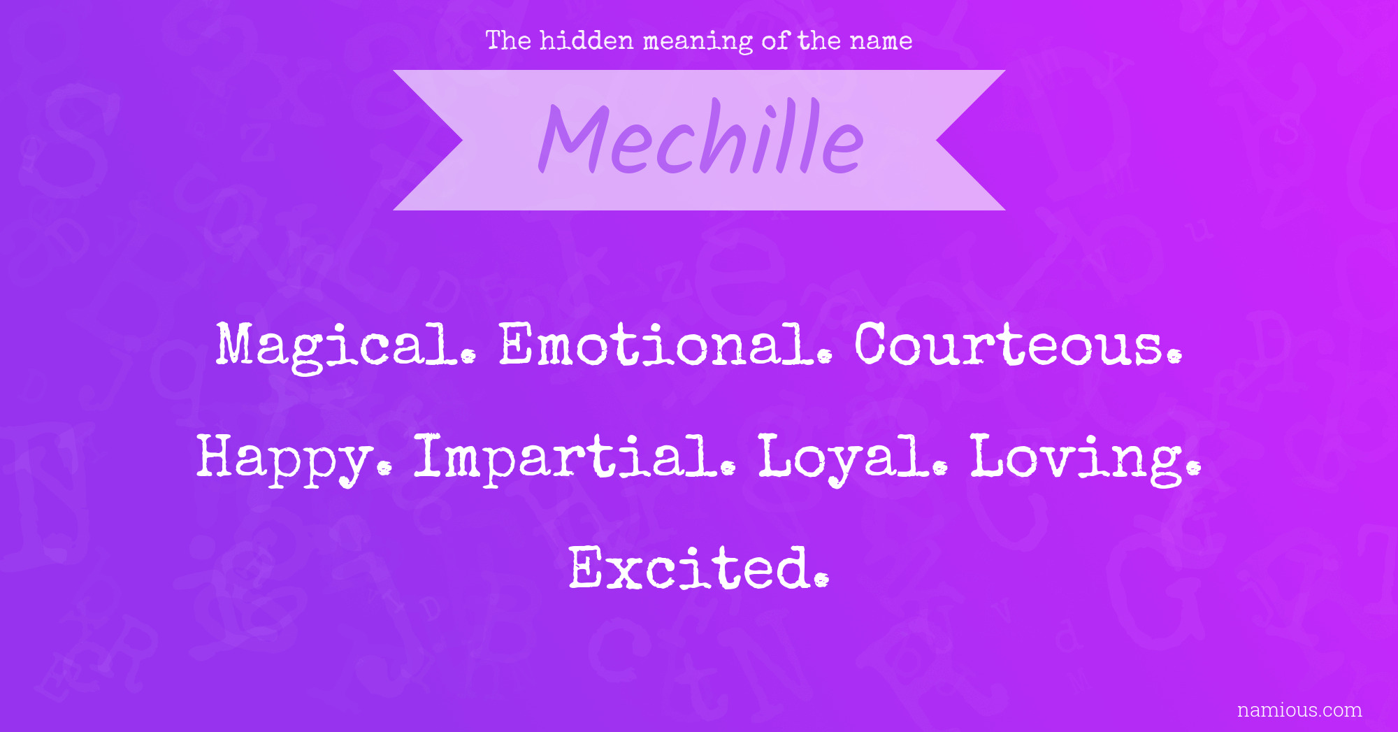 The hidden meaning of the name Mechille