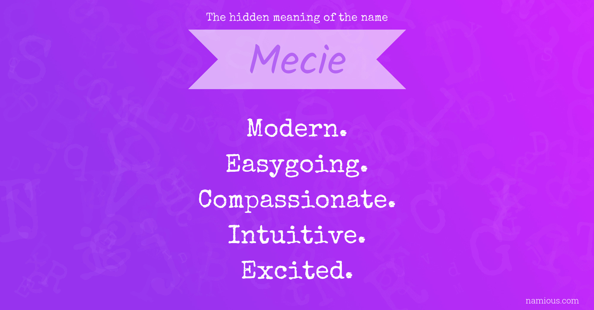 The hidden meaning of the name Mecie