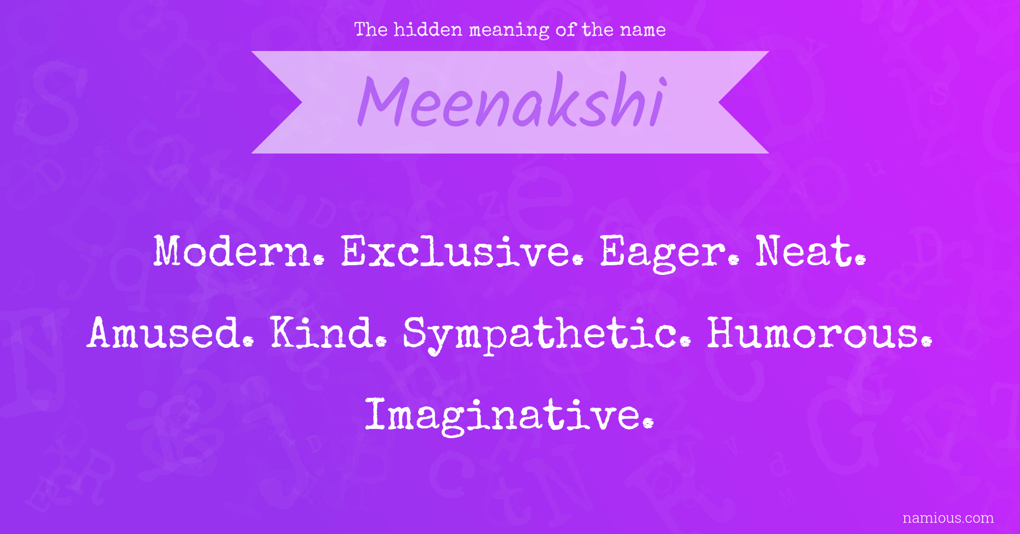 The hidden meaning of the name Meenakshi