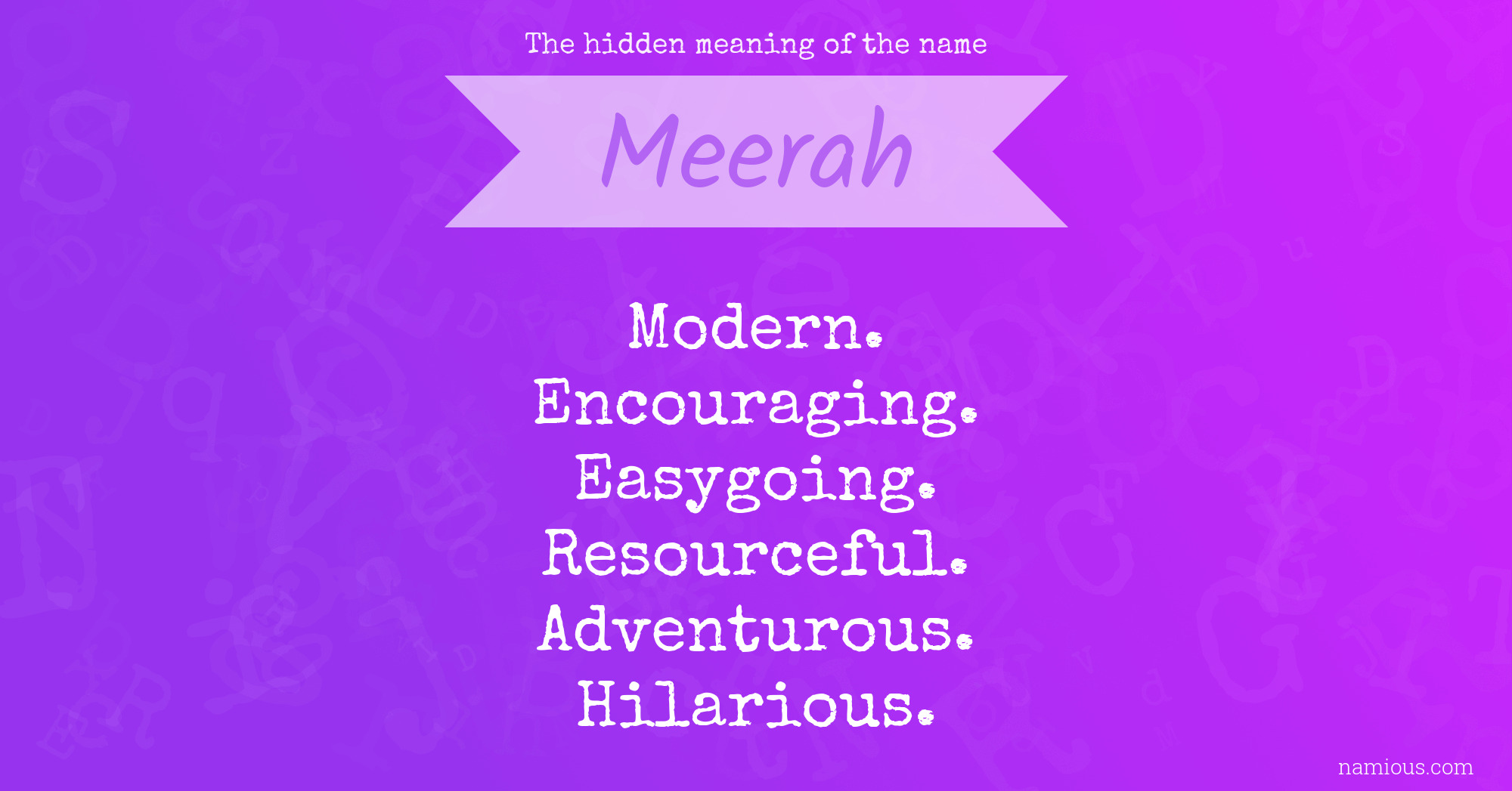 The hidden meaning of the name Meerah