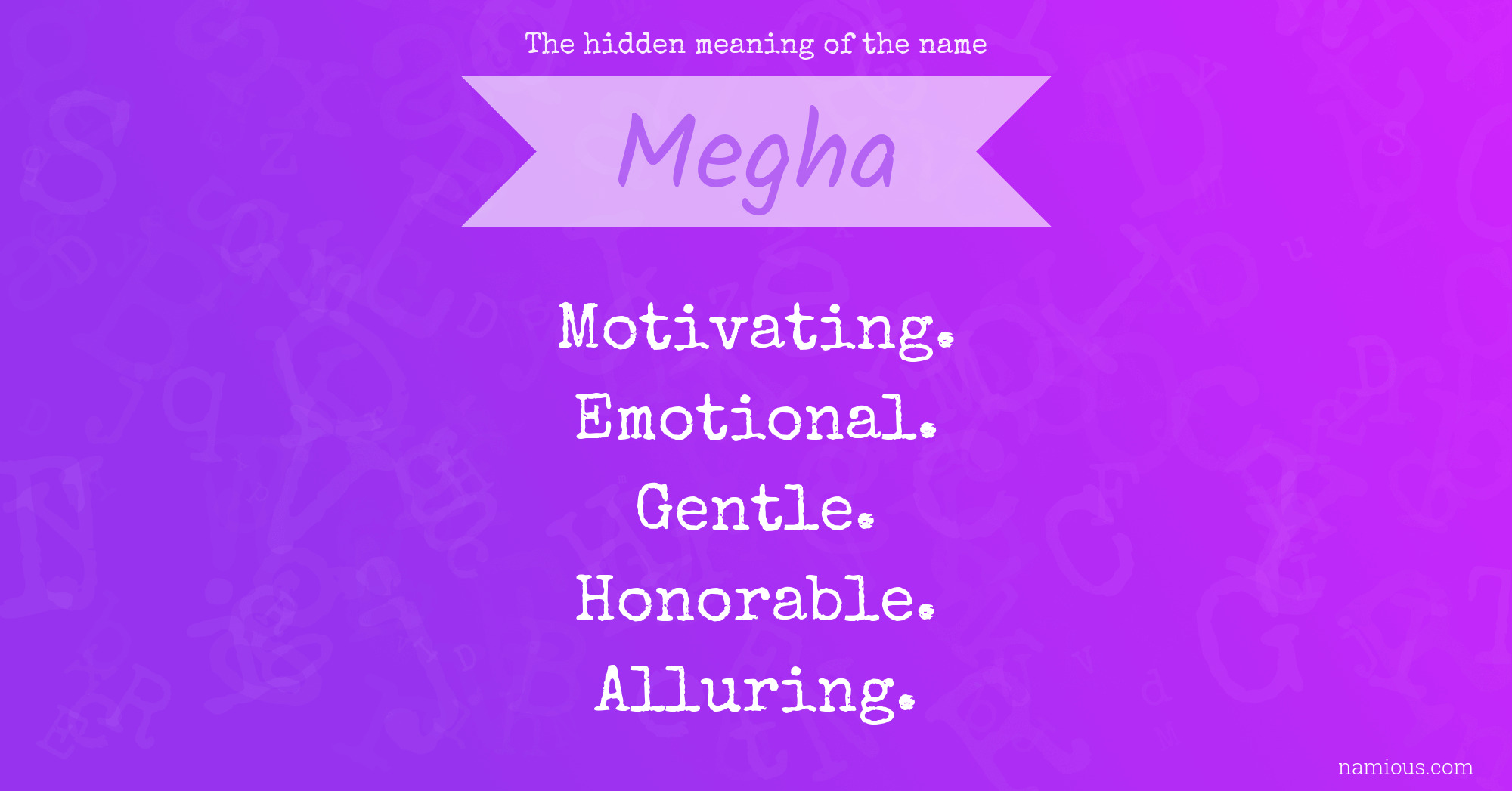 The hidden meaning of the name Megha