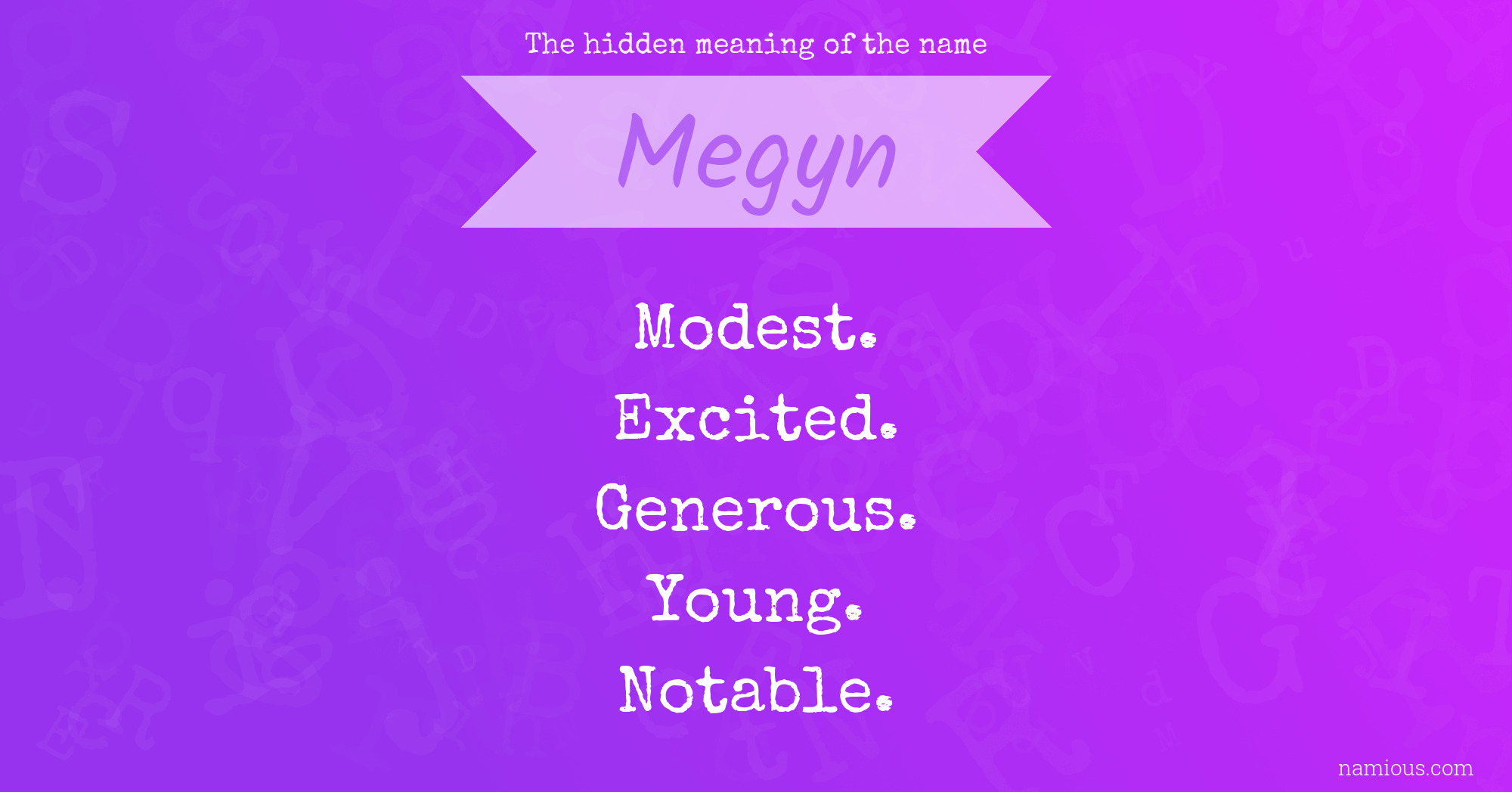 The hidden meaning of the name Megyn