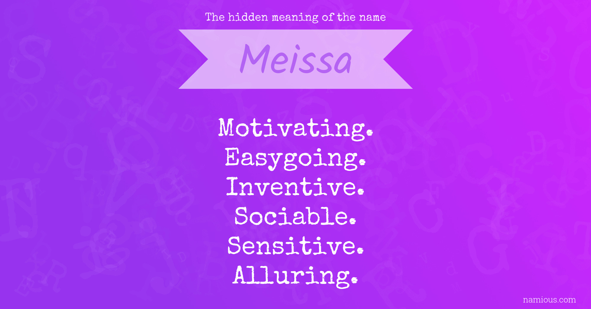 The hidden meaning of the name Meissa