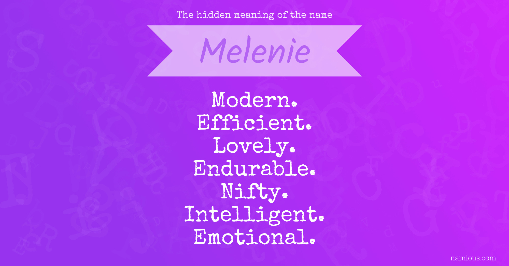 The hidden meaning of the name Melenie