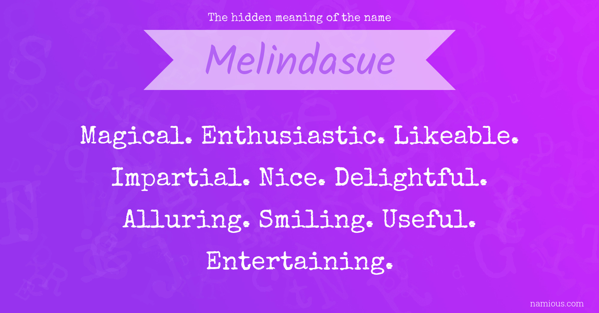 The hidden meaning of the name Melindasue