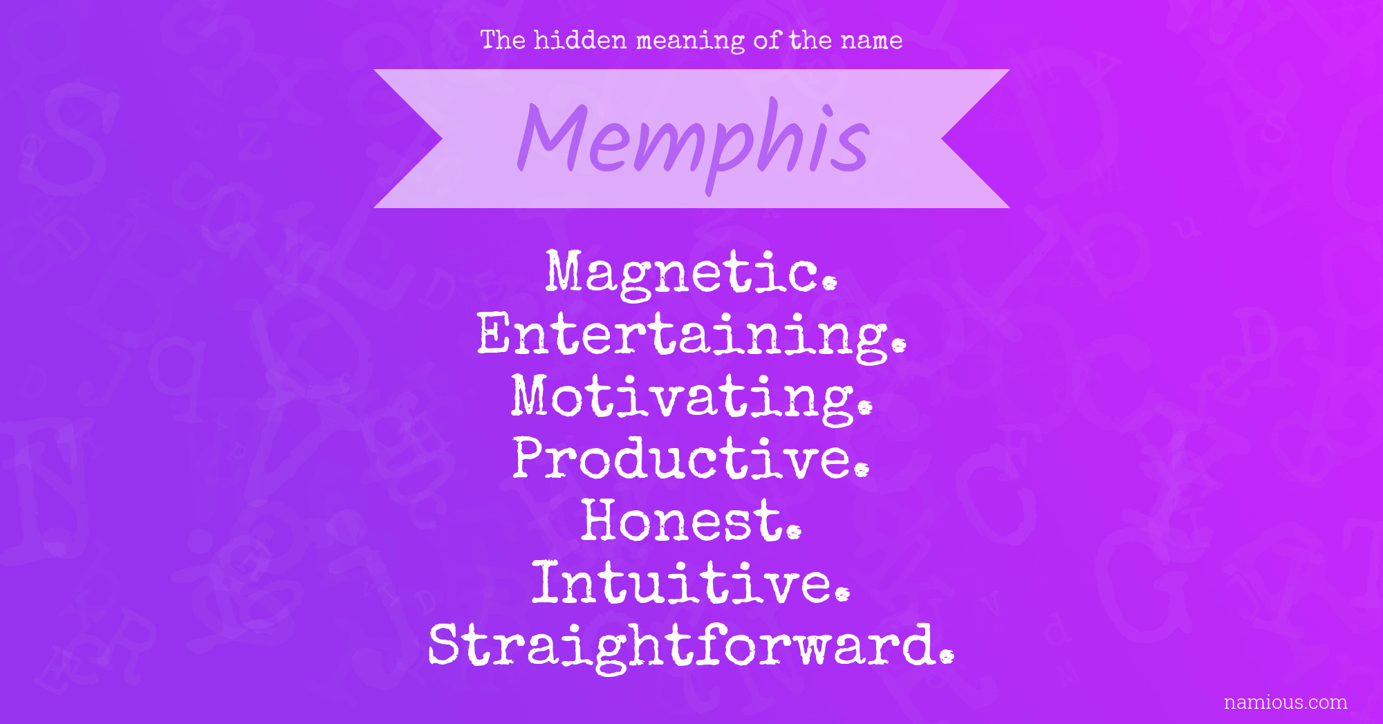 The hidden meaning of the name Memphis