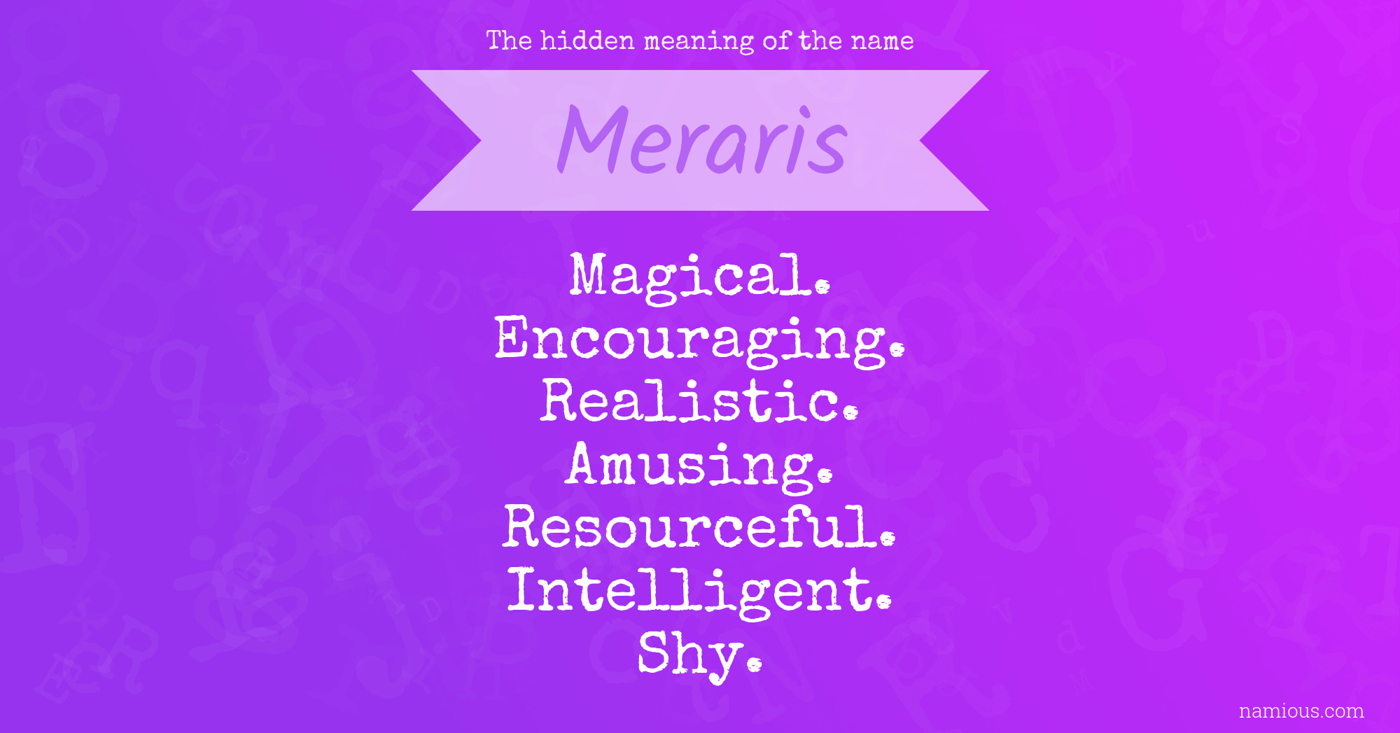 The hidden meaning of the name Meraris