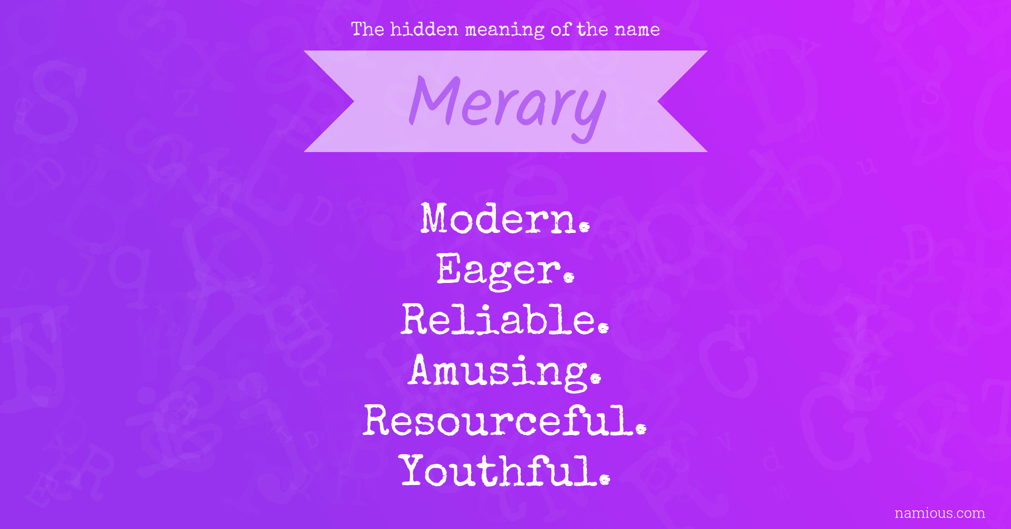 The hidden meaning of the name Merary