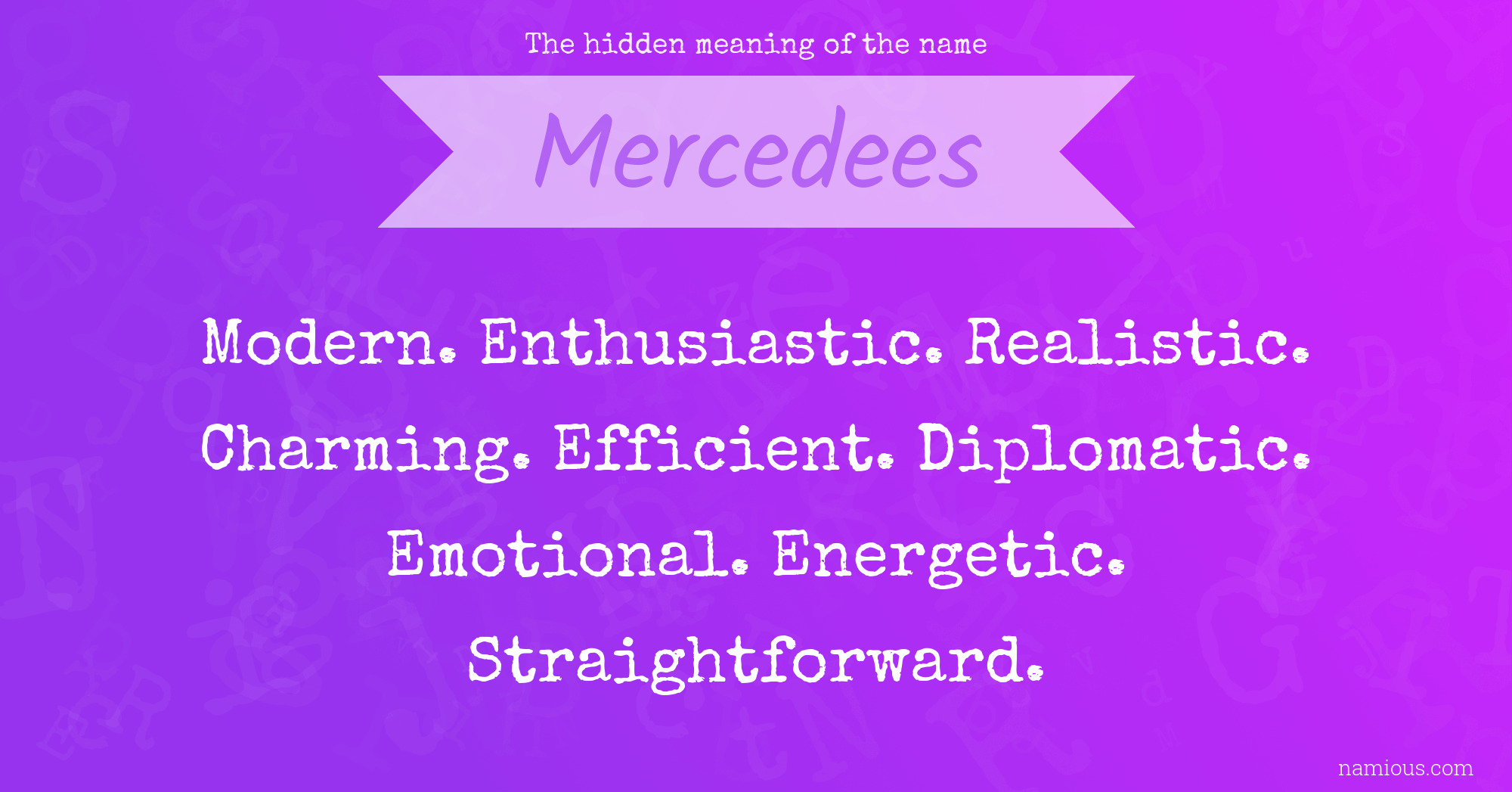 The hidden meaning of the name Mercedees