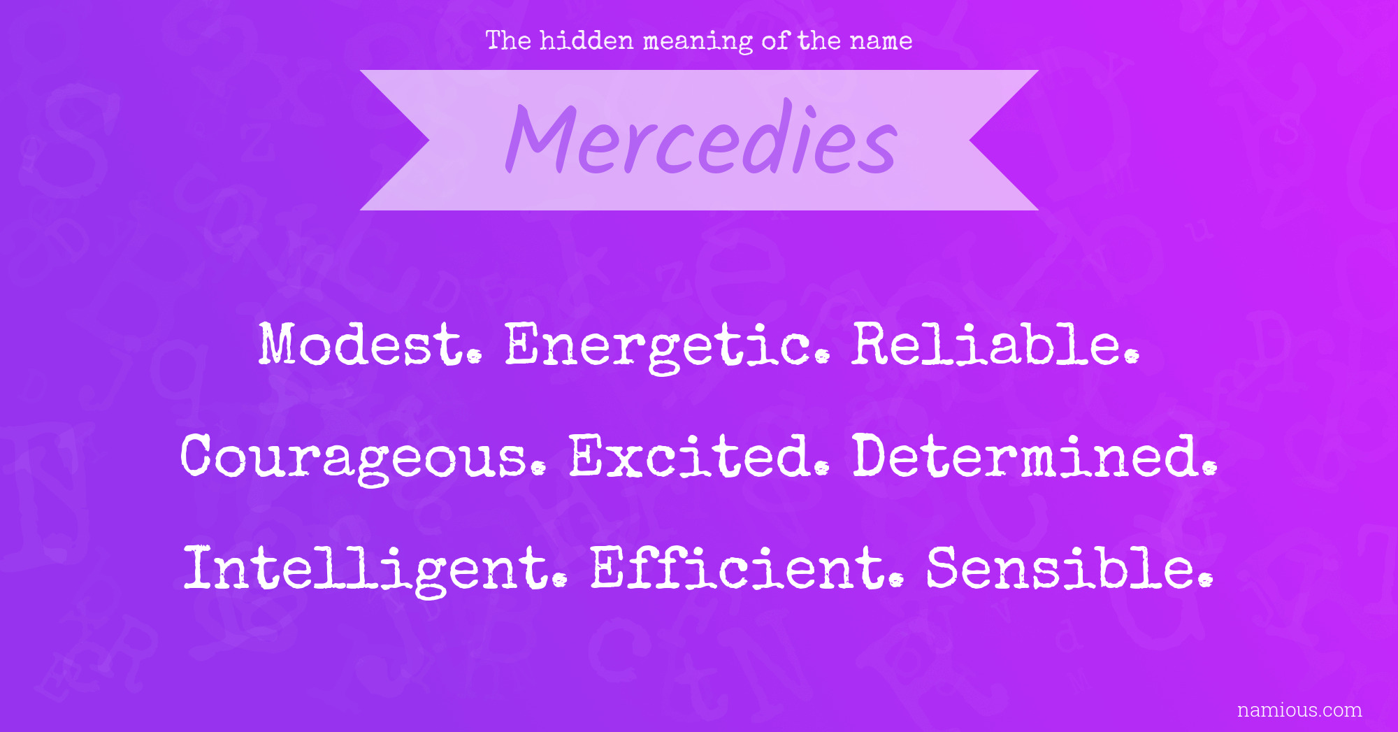 The hidden meaning of the name Mercedies