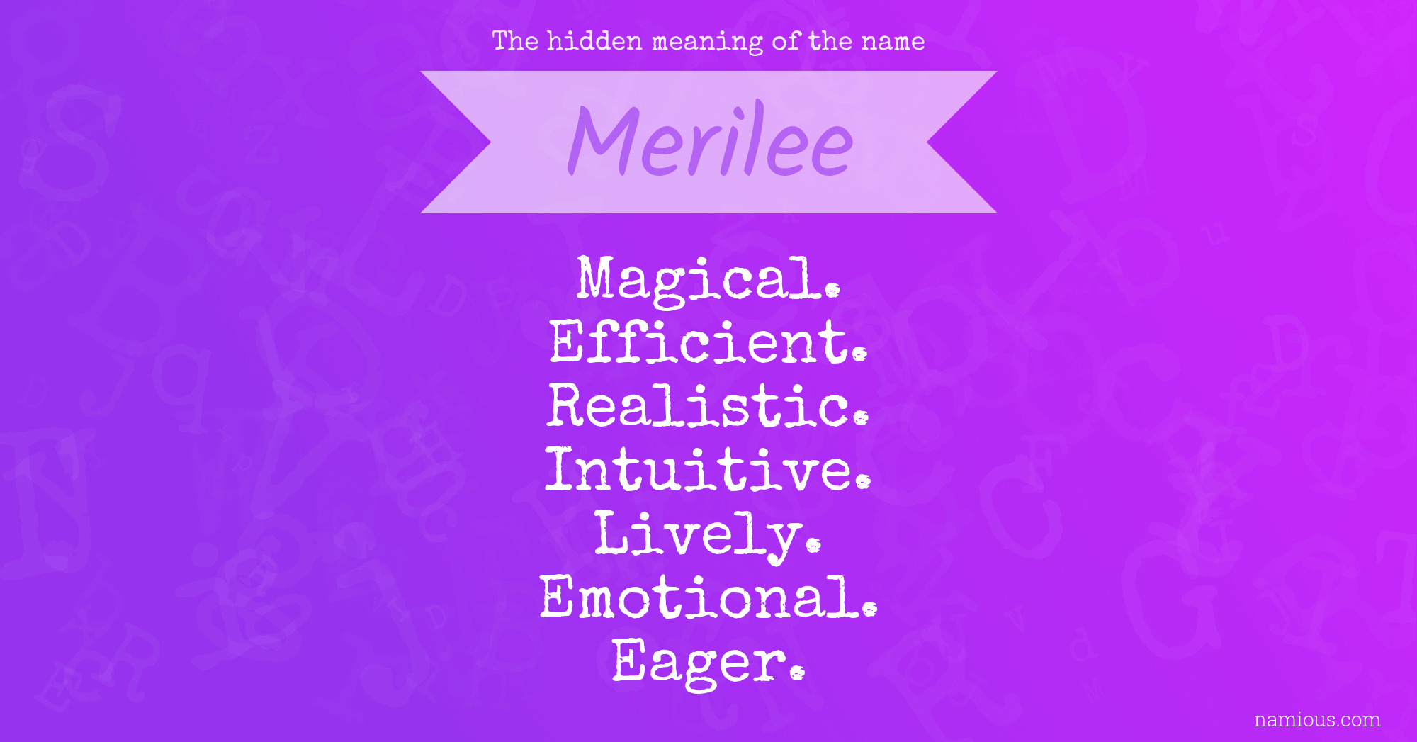 The hidden meaning of the name Merilee