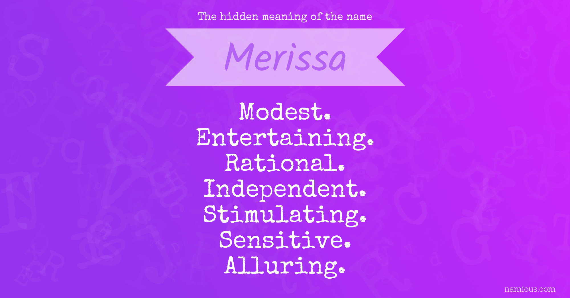 The hidden meaning of the name Merissa