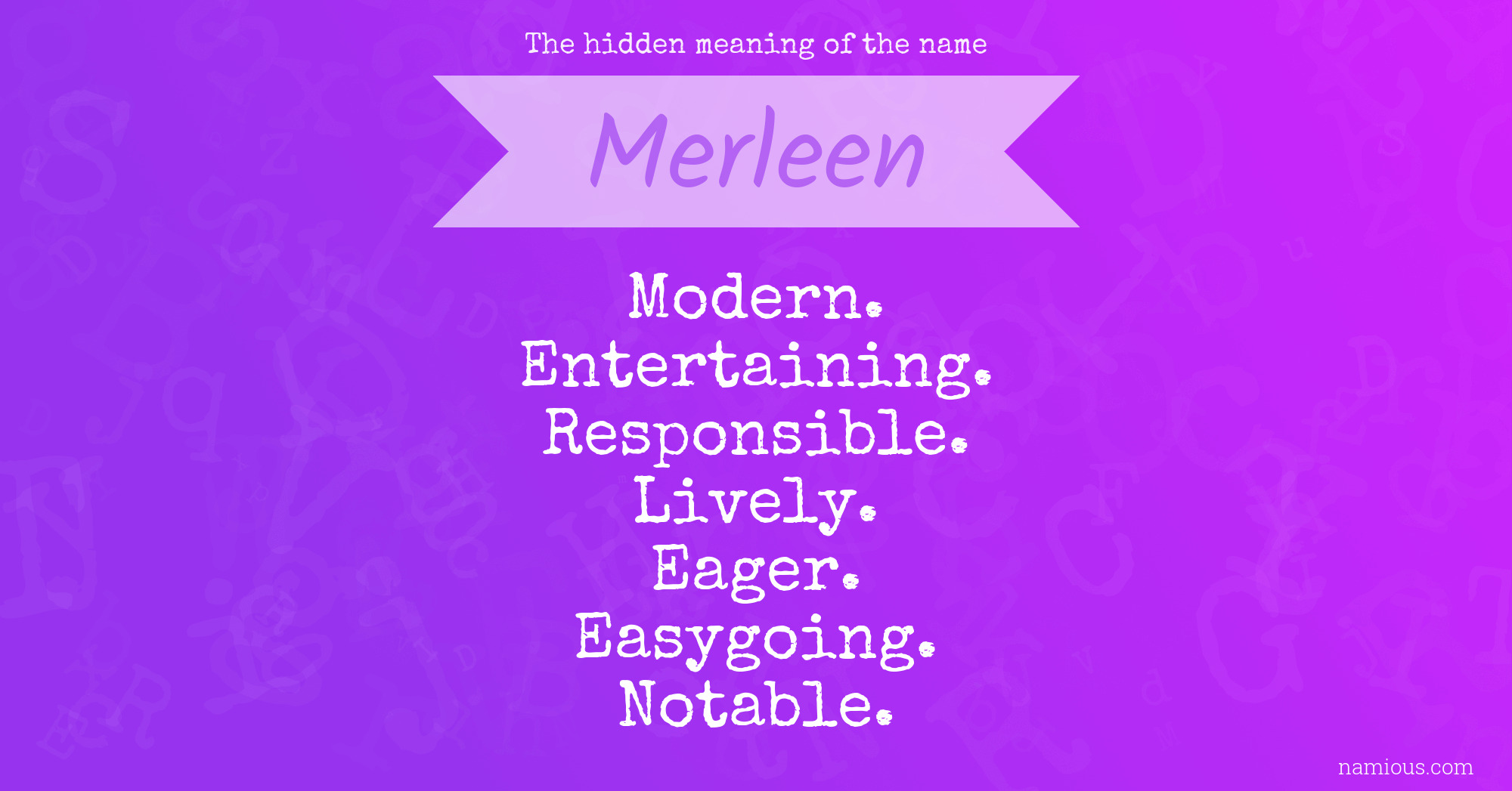 The hidden meaning of the name Merleen