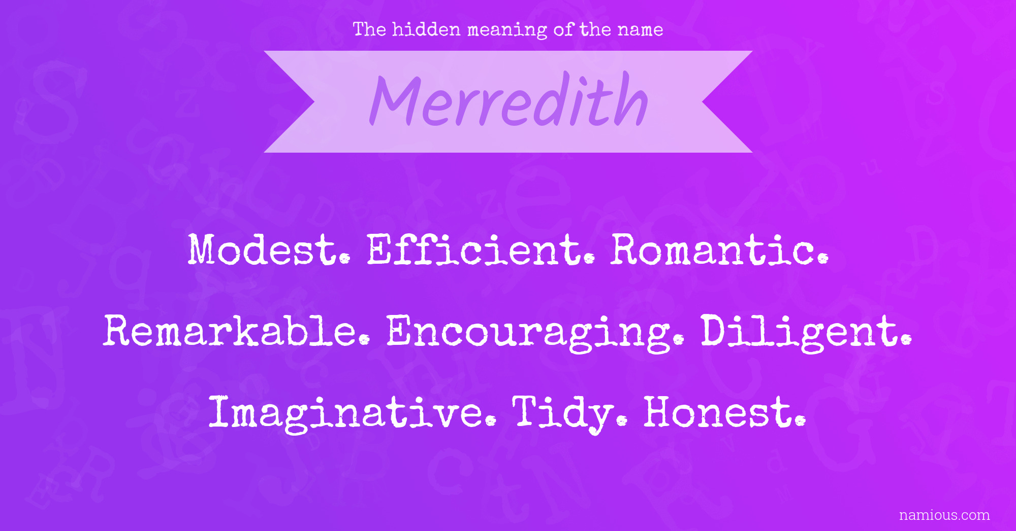 The hidden meaning of the name Merredith